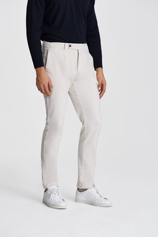 Cotton Easy Fit Chinos Latte Model Cropped Image