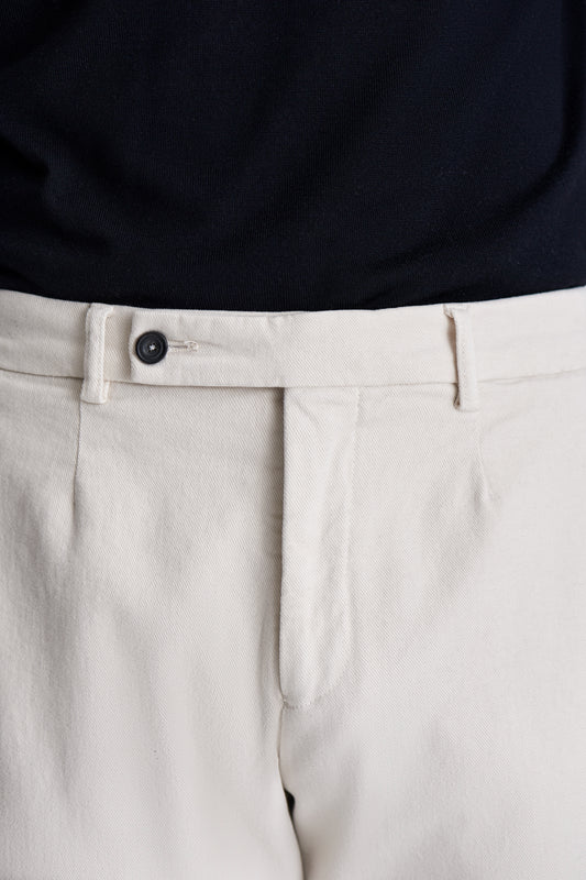 Cotton Easy Fit Chinos Latte Model Waistband Image
