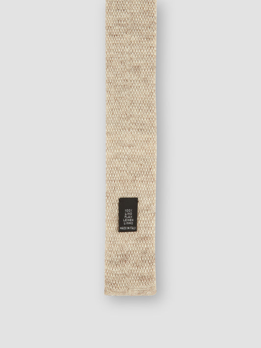 Knitted Linen Tie Beige Product Label