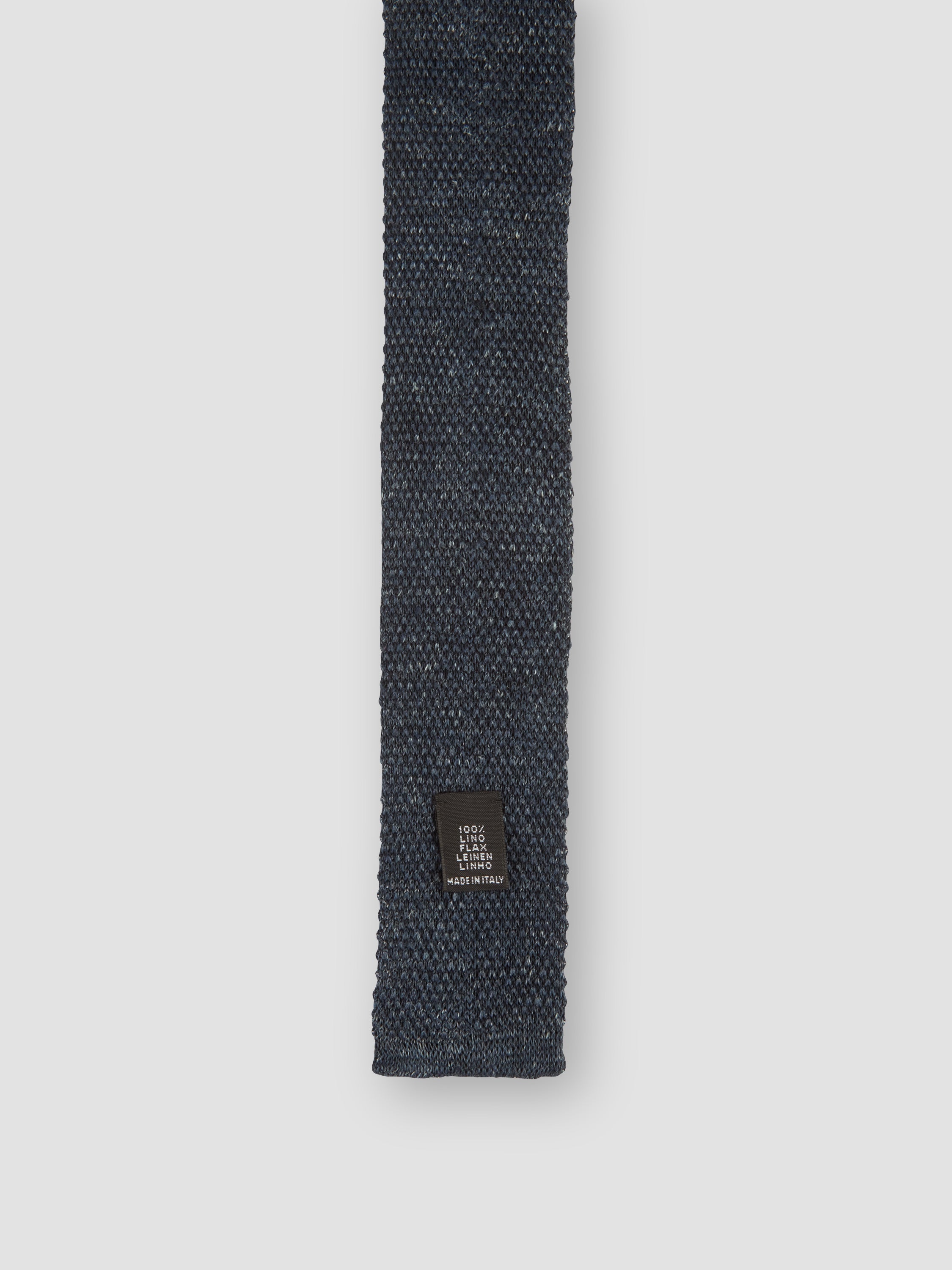 Knitted Linen Tie Classic Blue Product Label