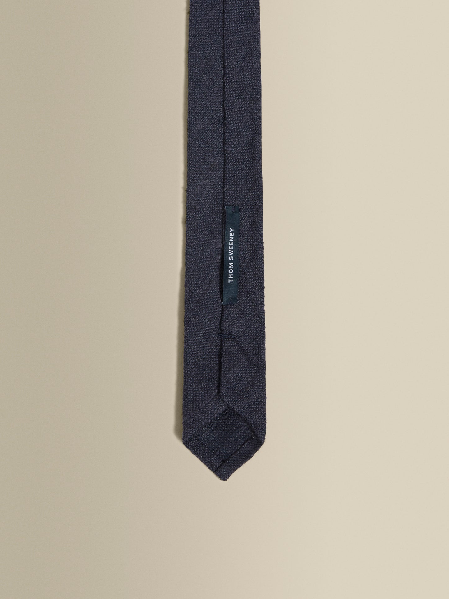 Knitted Silk Linen Tie Navy Product Image