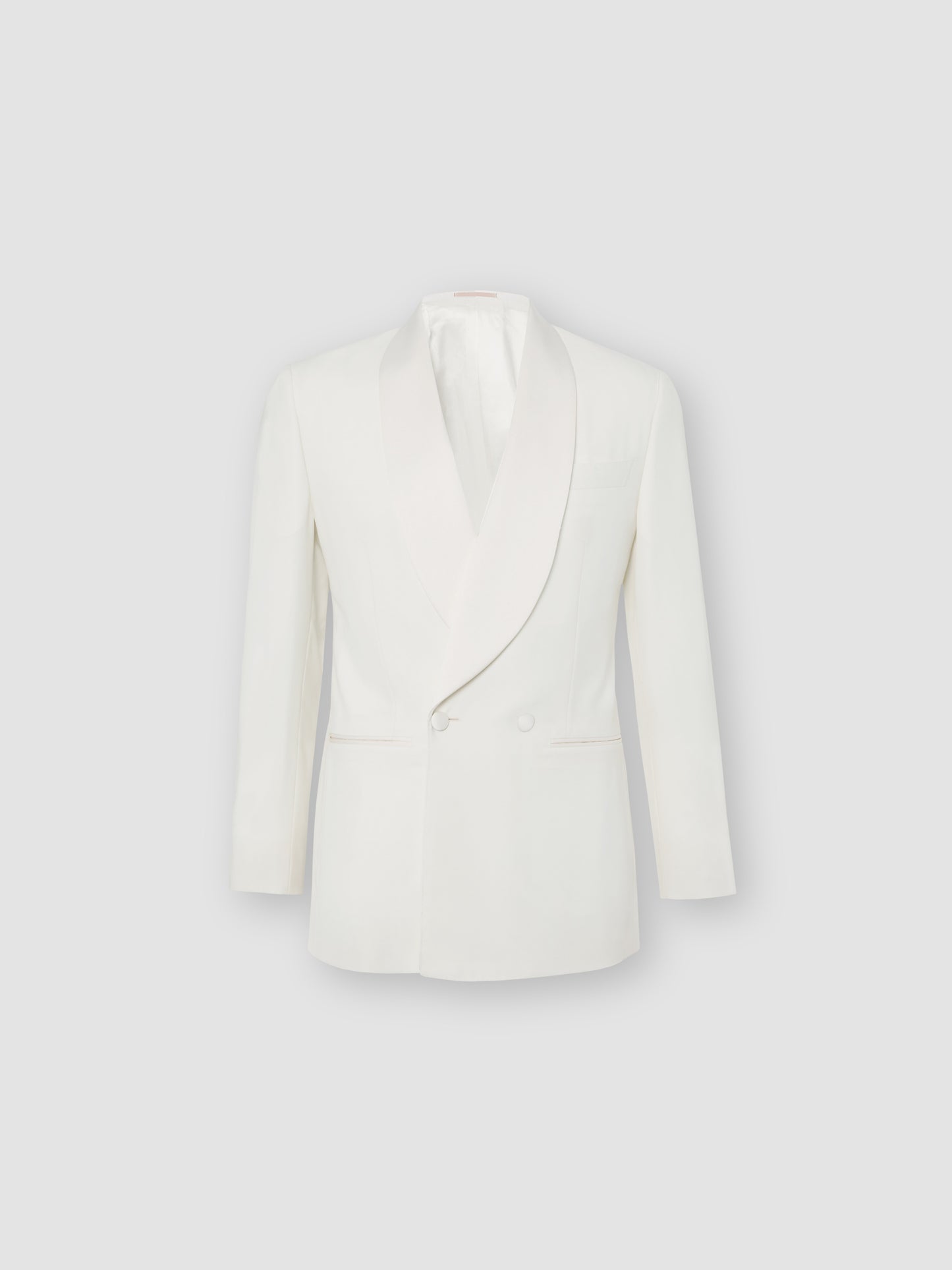 Wool Double Breasted Shawl Lapel Dinner Jacket White Product