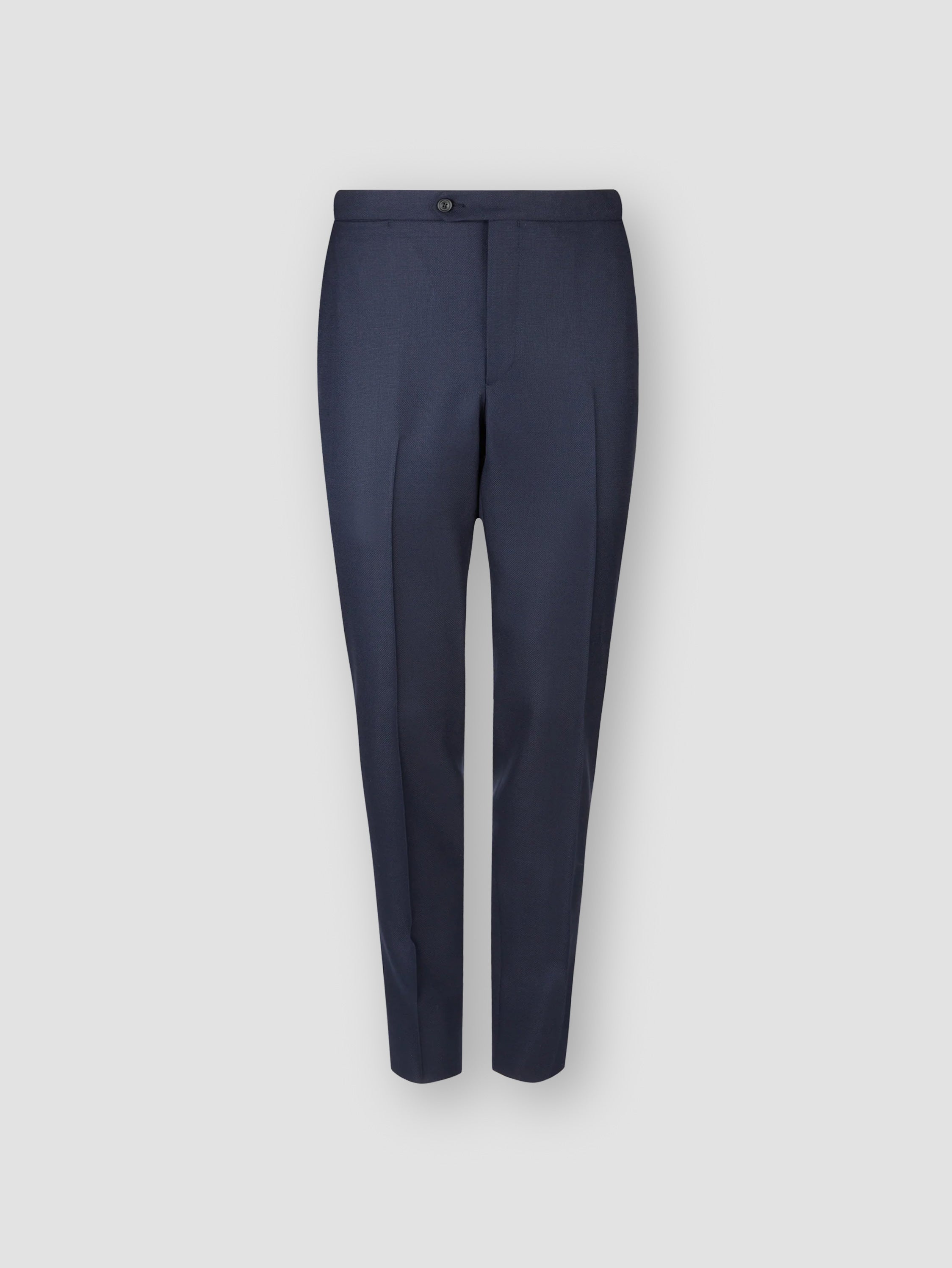 Flat Front Wool Hopsack Trousers Navy Product Front