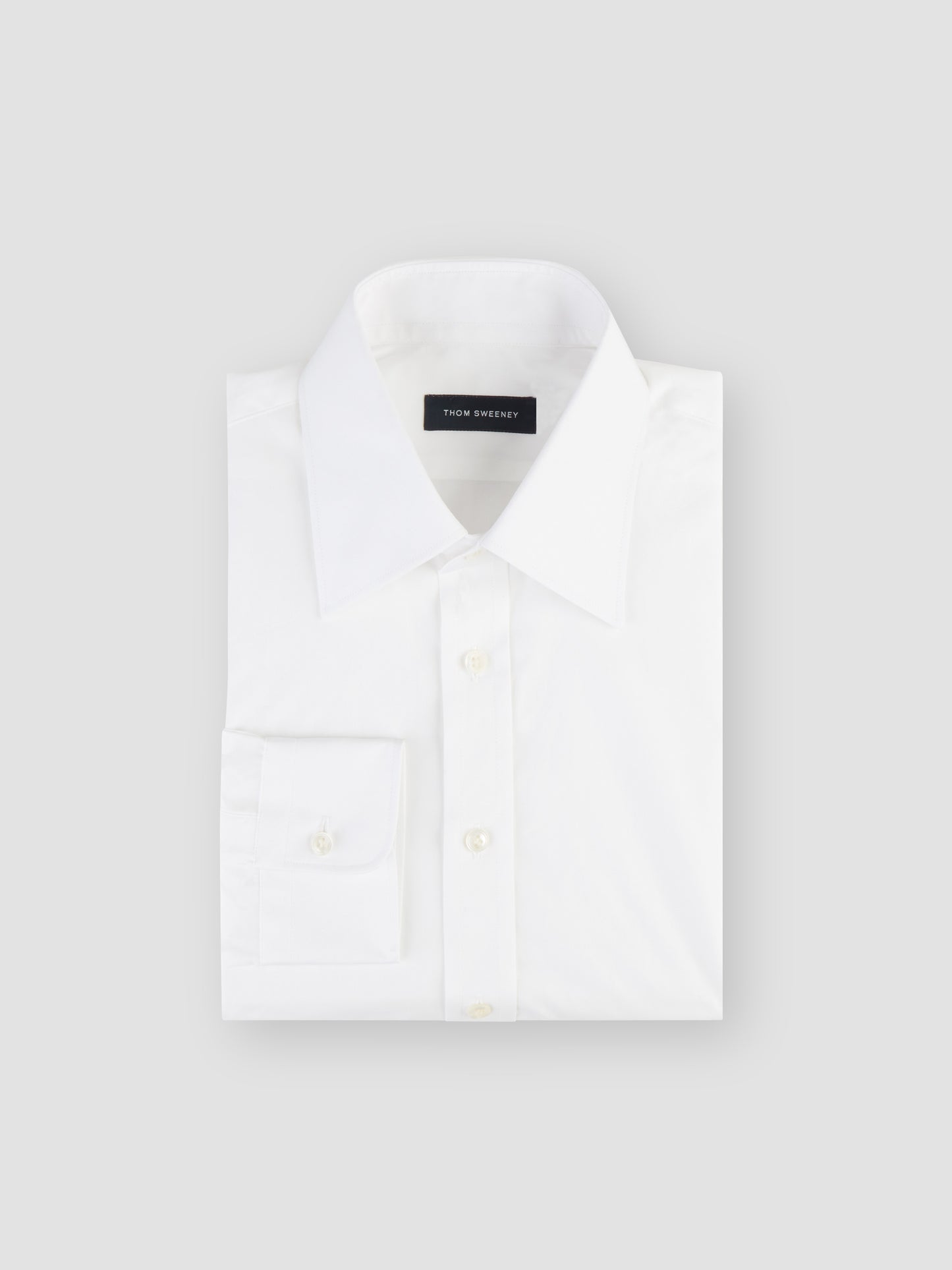 Lecce Collar Cotton Shirt White Product Folded