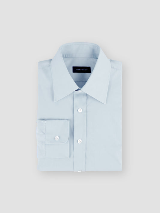 Lecce Collar Cotton Shirt Sky Blue Folded Product 