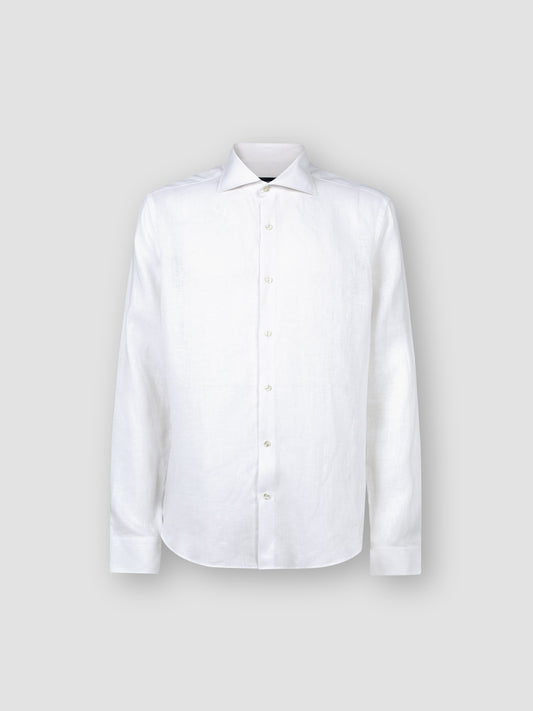 Cutaway Collar Linen Shirt White Product Front