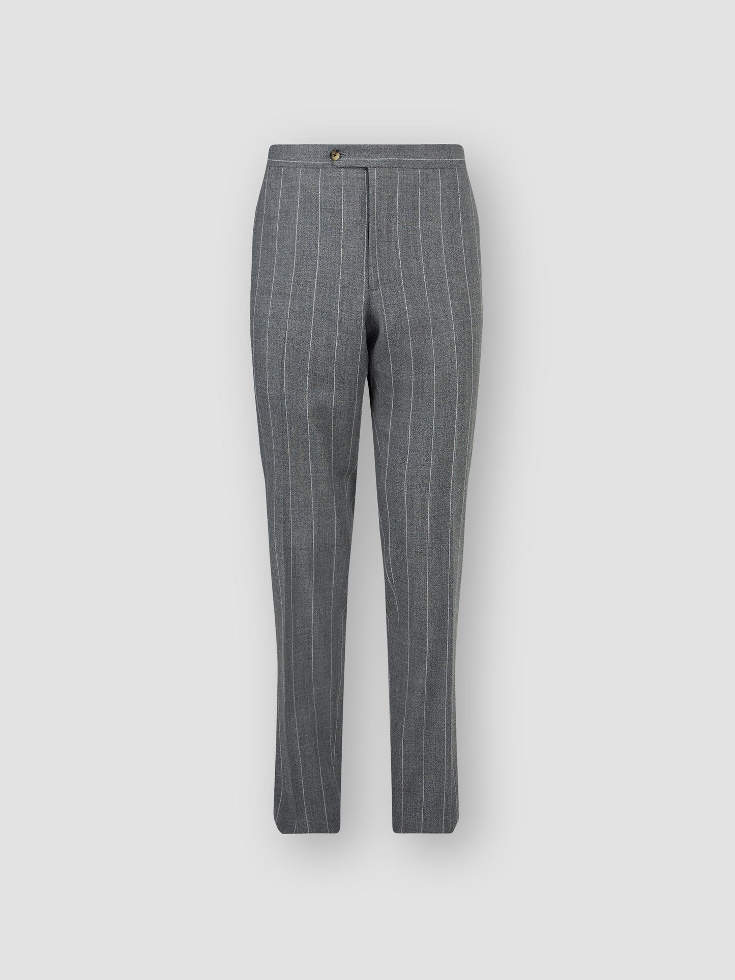 Single Breasted Wool Peak Lapel Suit Grey Pin Stripe Product Trouser