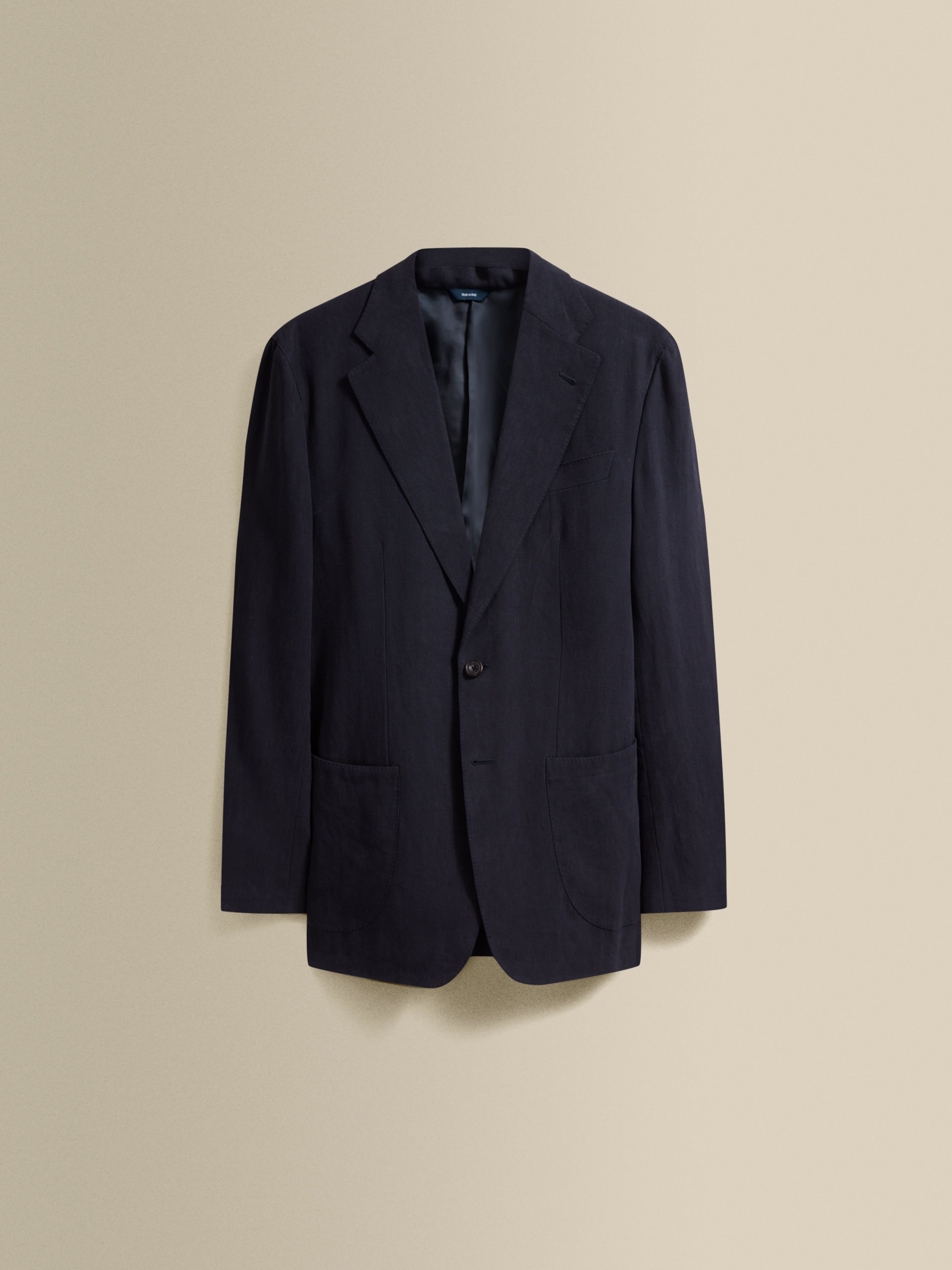 Unstructured Single Breasted Linen Suit Navy Product