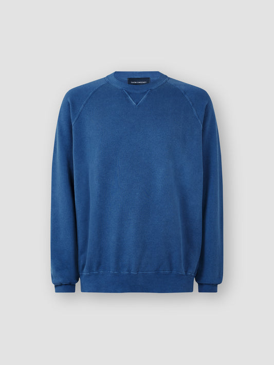 Loopback Cotton Raglan Sweater Denim Colour Product