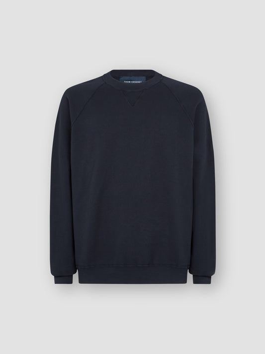 Loopback Cotton Raglan Sweater Navy Product