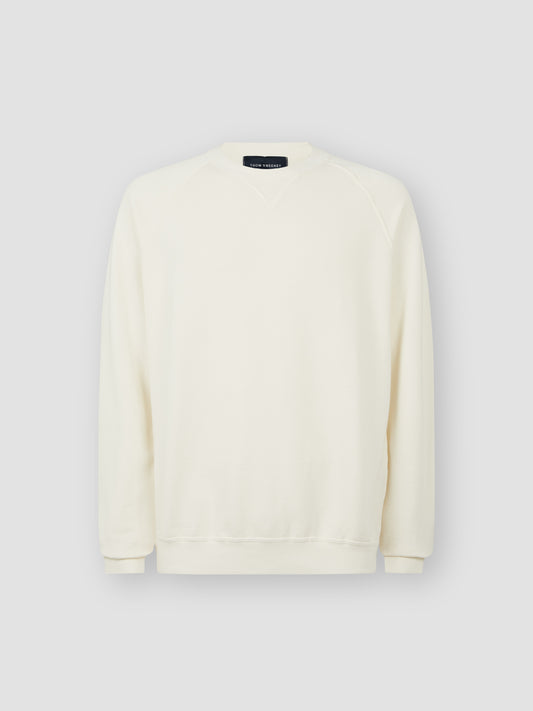 Loopback Cotton Raglan Sweater White Product