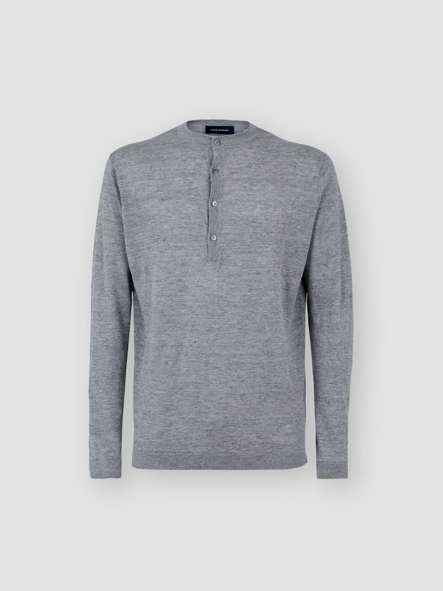 Long Sleeve Linen Henley T-Shirt Grey Product