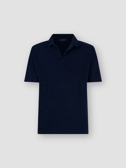 Terry Cotton Polo Shirt Navy Product