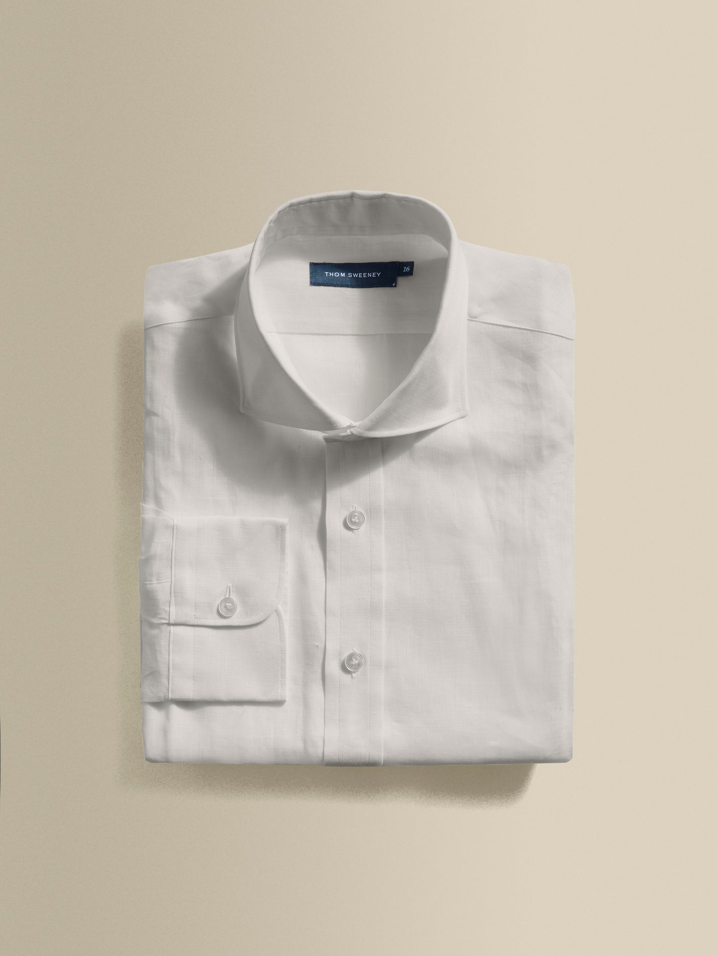 Linen Cutaway Collar Shirt White Product Image