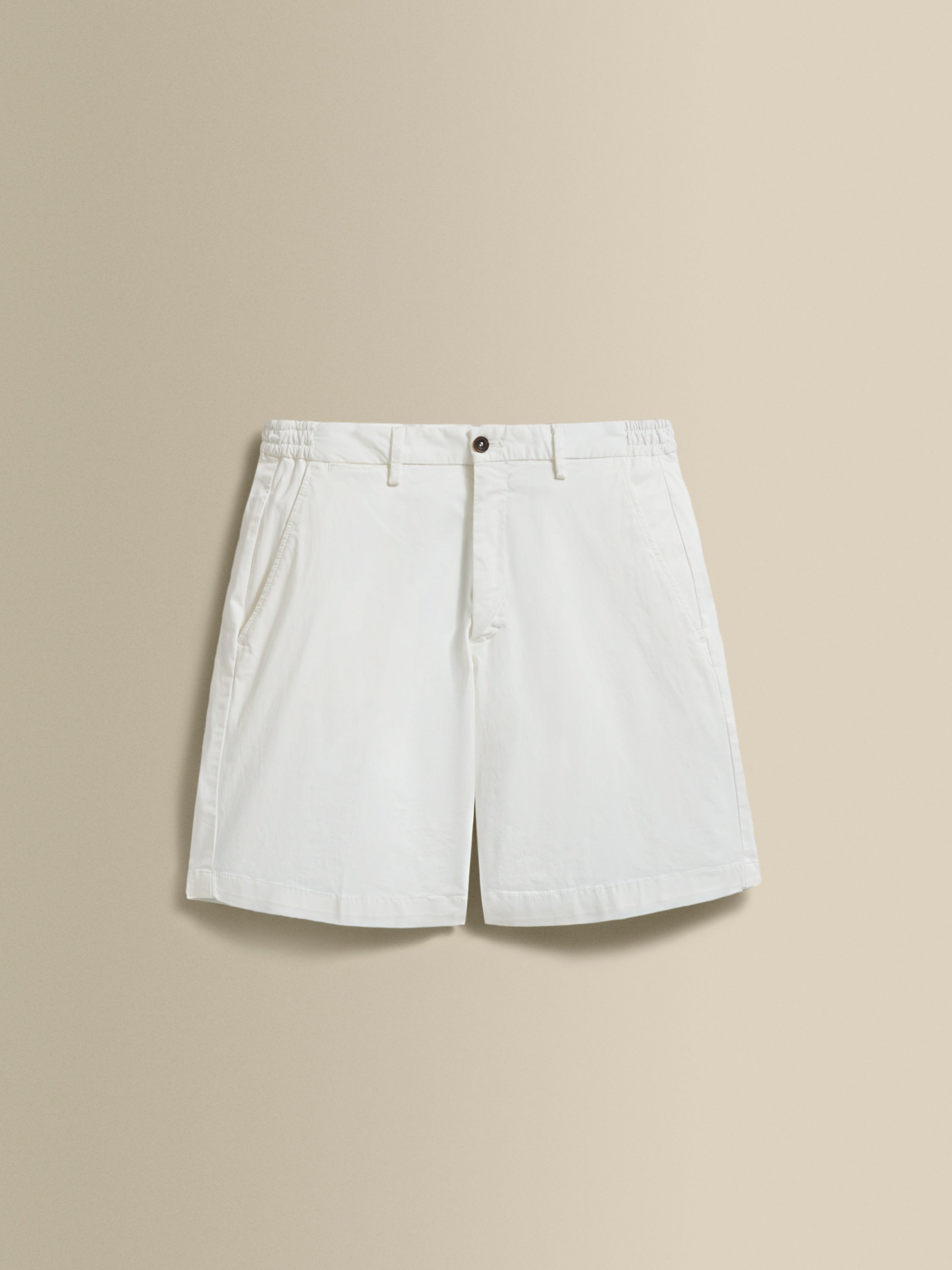 Cotton Flat Front Casual Shorts Stone Product Image