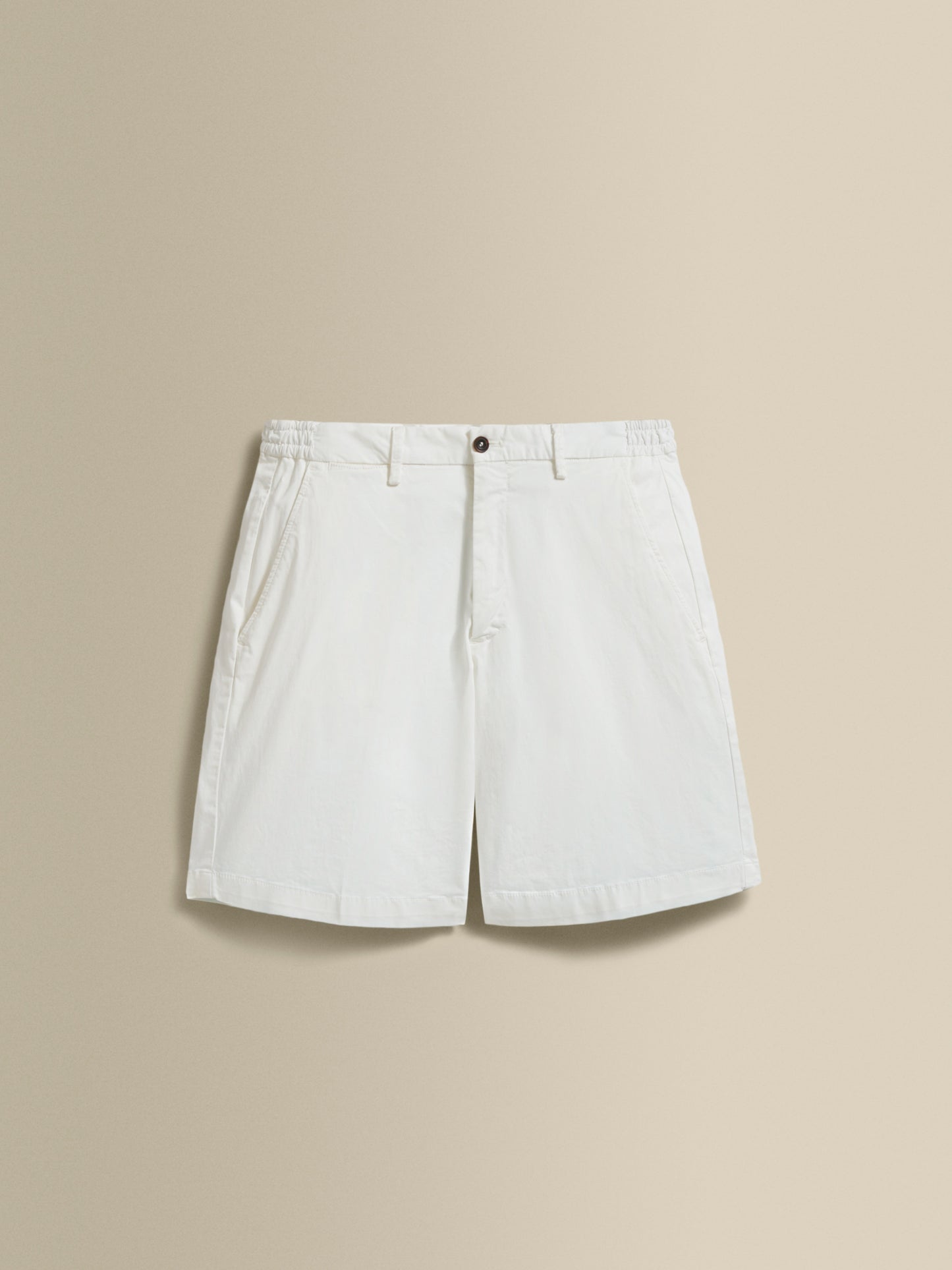 Cotton Flat Front Casual Shorts Stone Product Image