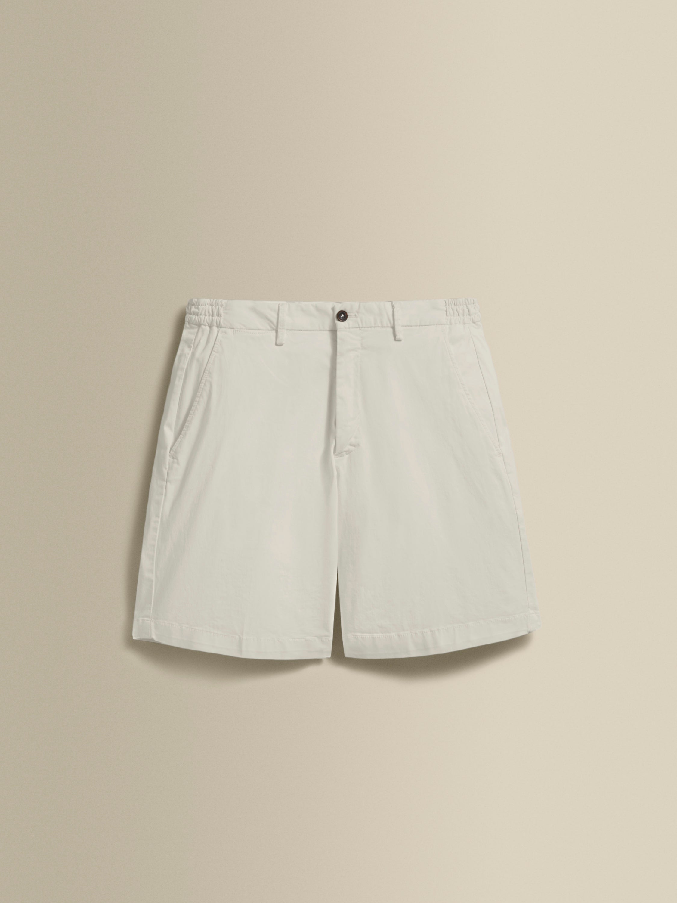 Cotton Flat Front Casual Shorts Stone Product Image