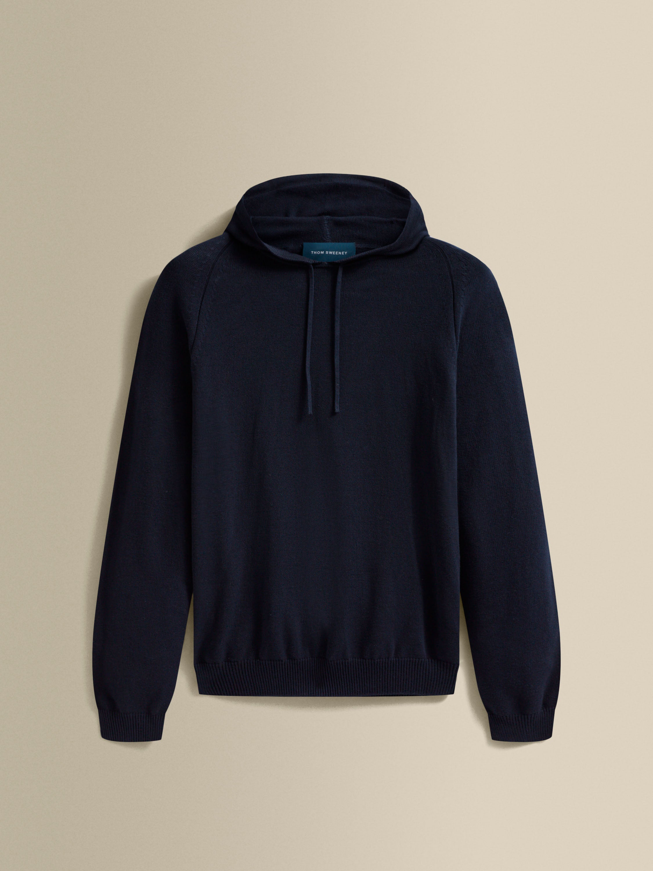 Cotton Cable Hoodie Navy Product Image