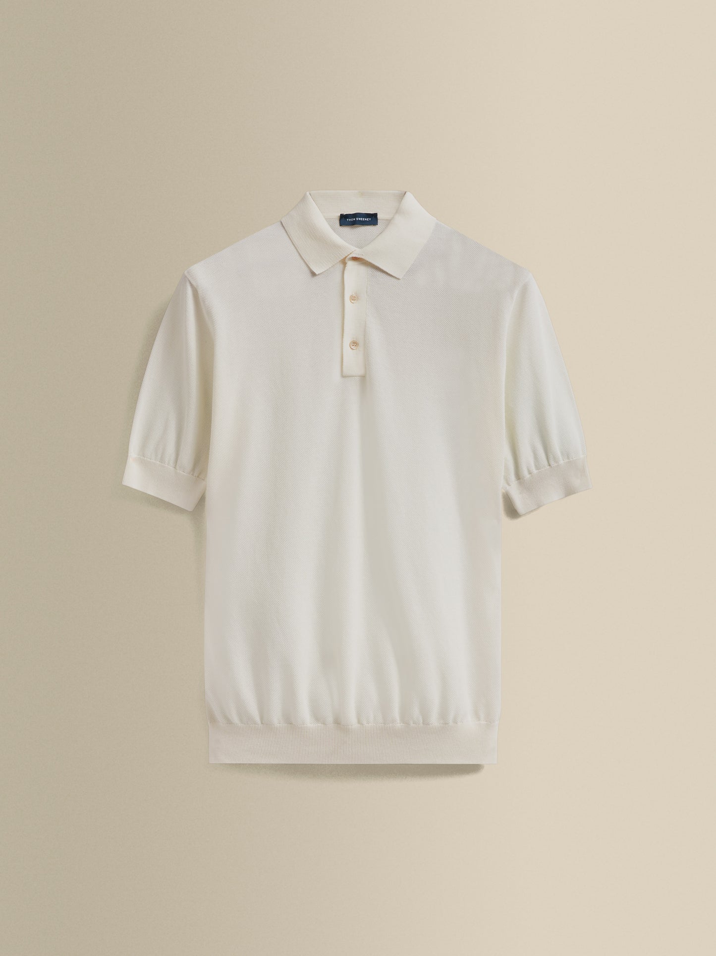 Cotton Air Crepe Polo Shirt Off White Product Image