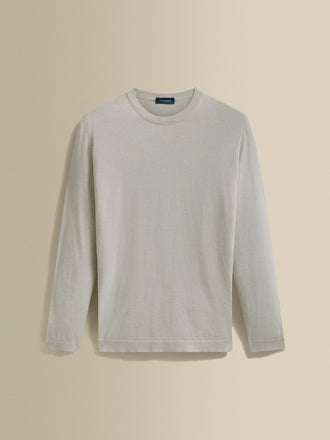 Cotton Cashmere Extrafine Crew Neck Sweater Grey Product Image