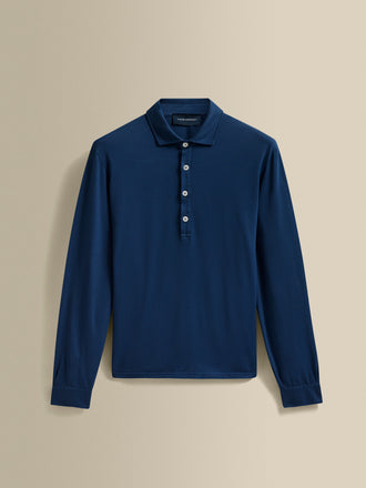 Cotton Long Sleeve Polo Shirt