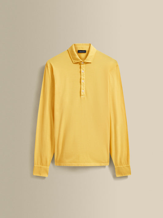 Cotton Long Sleeve Polo Shirt Pineapple Product Image
