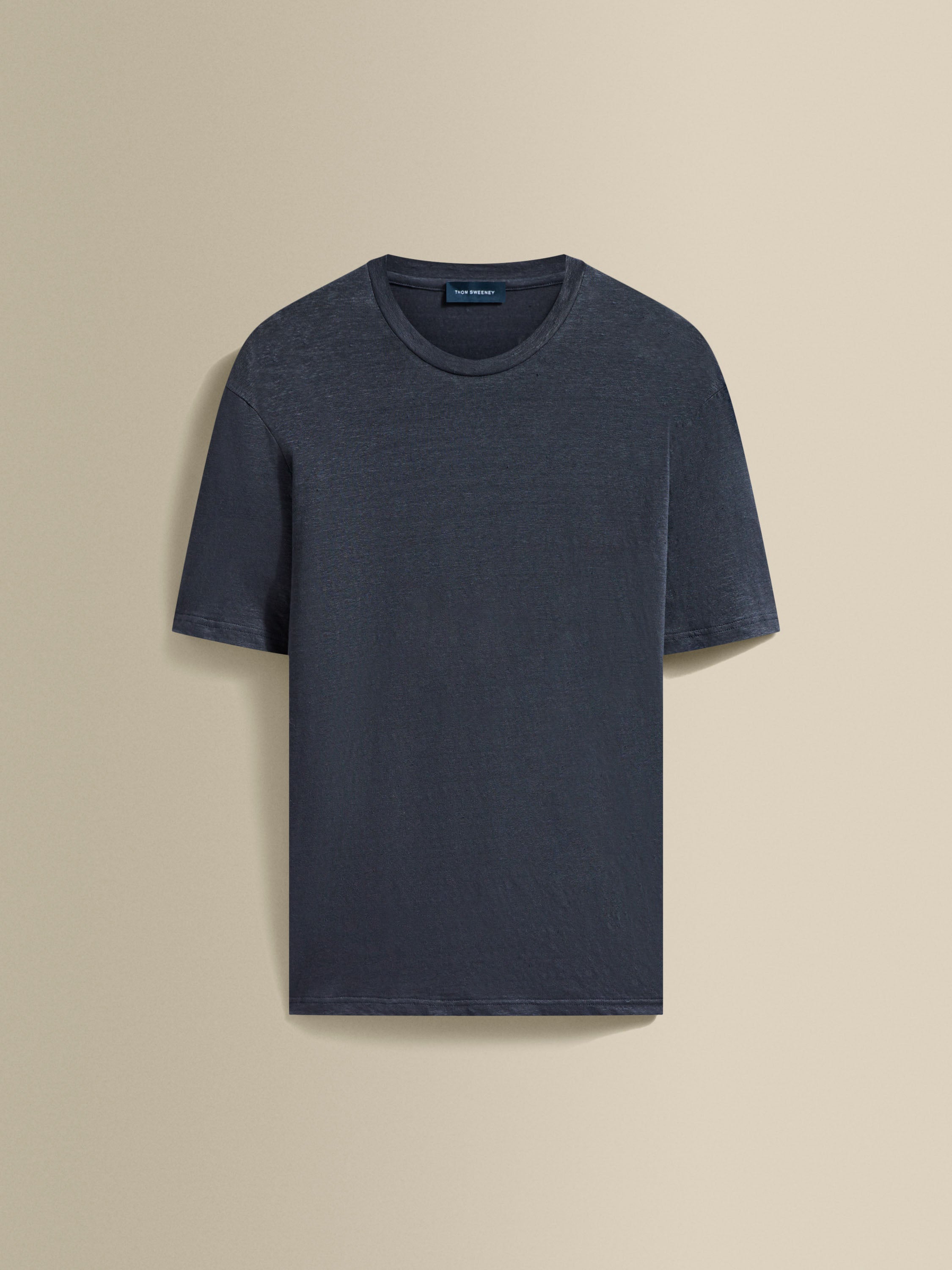 Linen Jersey T-Shirt Navy Product Image