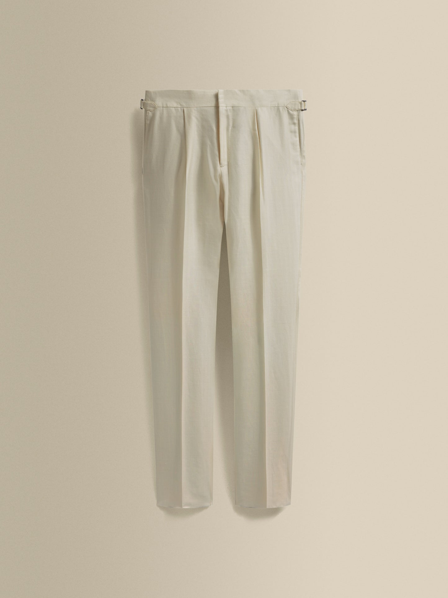 Wool Silk Wide Leg Easy Tailored Trousers Stone Product Image