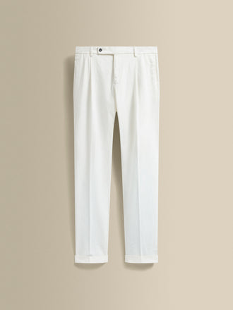 Cotton Single Pleat Chinos White Product Image