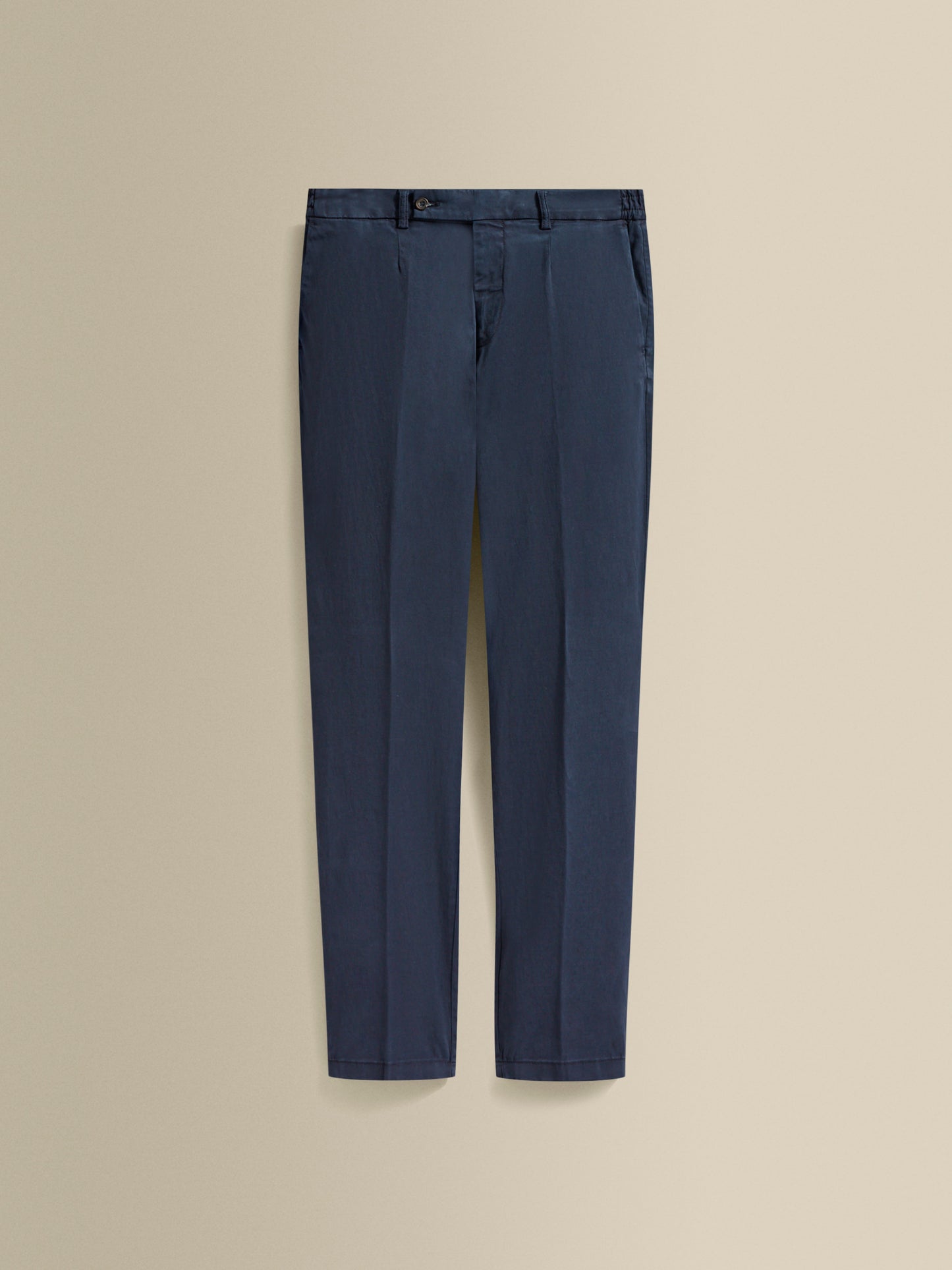 Cotton Easy Fit Flat Front Chinos Navy Product Image