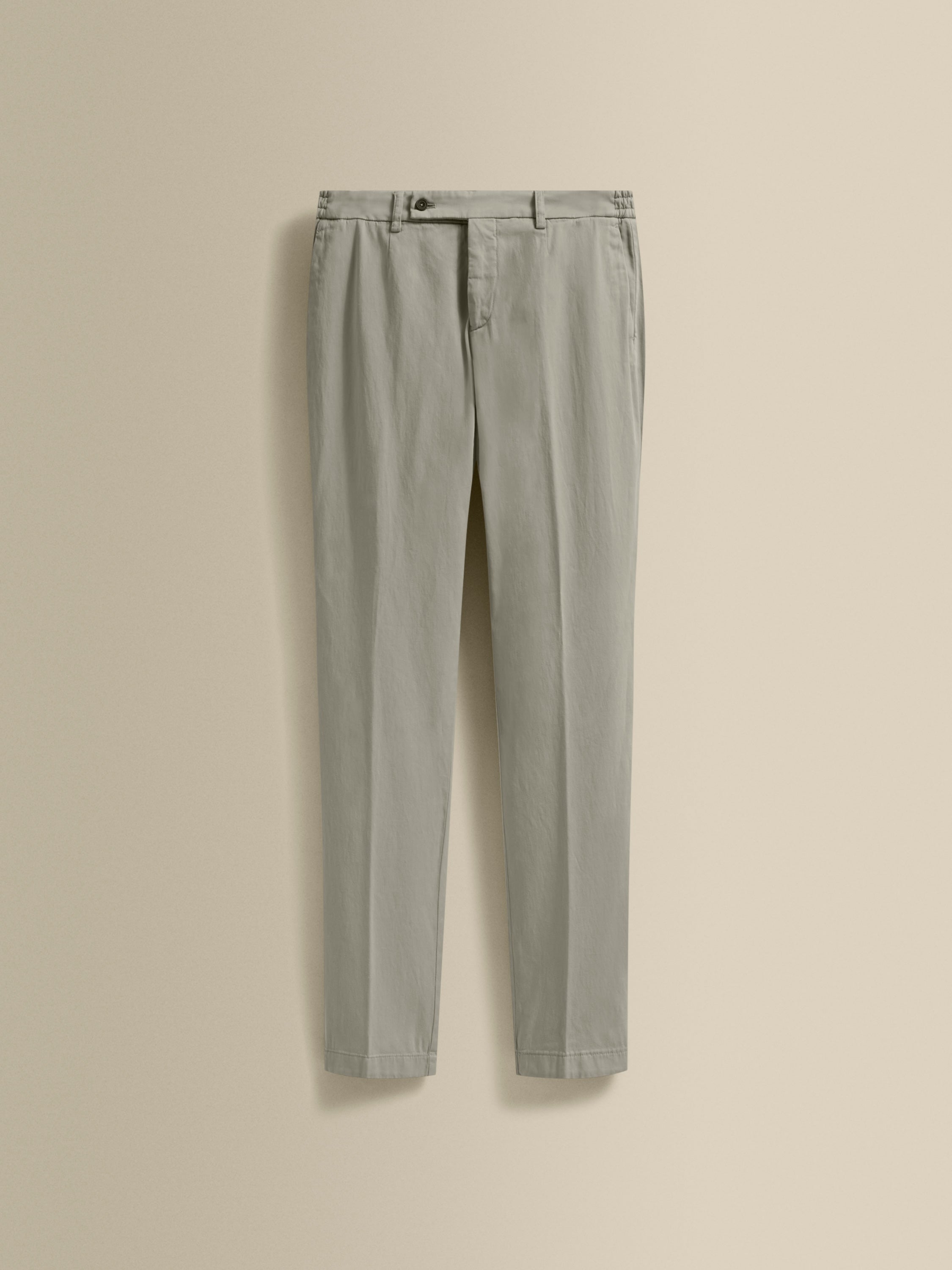 Cotton Easy Fit Flat Front Chinos Taupe Product Image