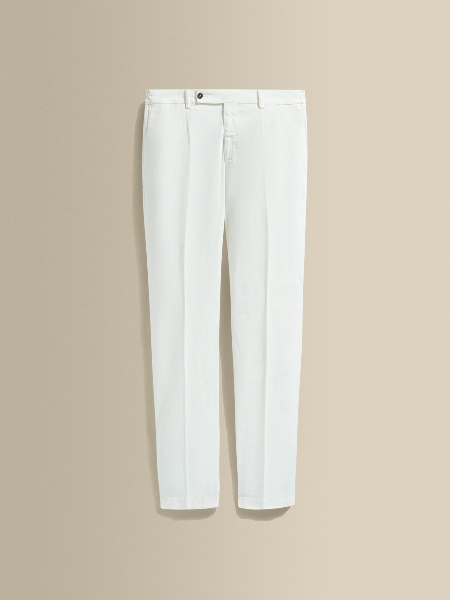 Cotton Easy Fit Flate Front Chinos White Product Image