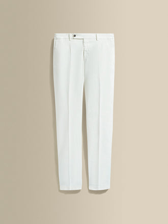 Cotton Easy Fit Flate Front Chinos White Product Image