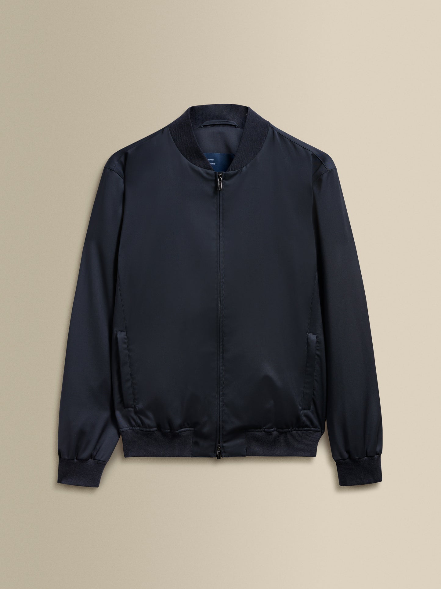 Technical Wool Baseball Bomber Jacket Navy Product Image