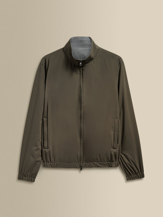 Nylon Reversible Bomber Jacket Olive Product Image