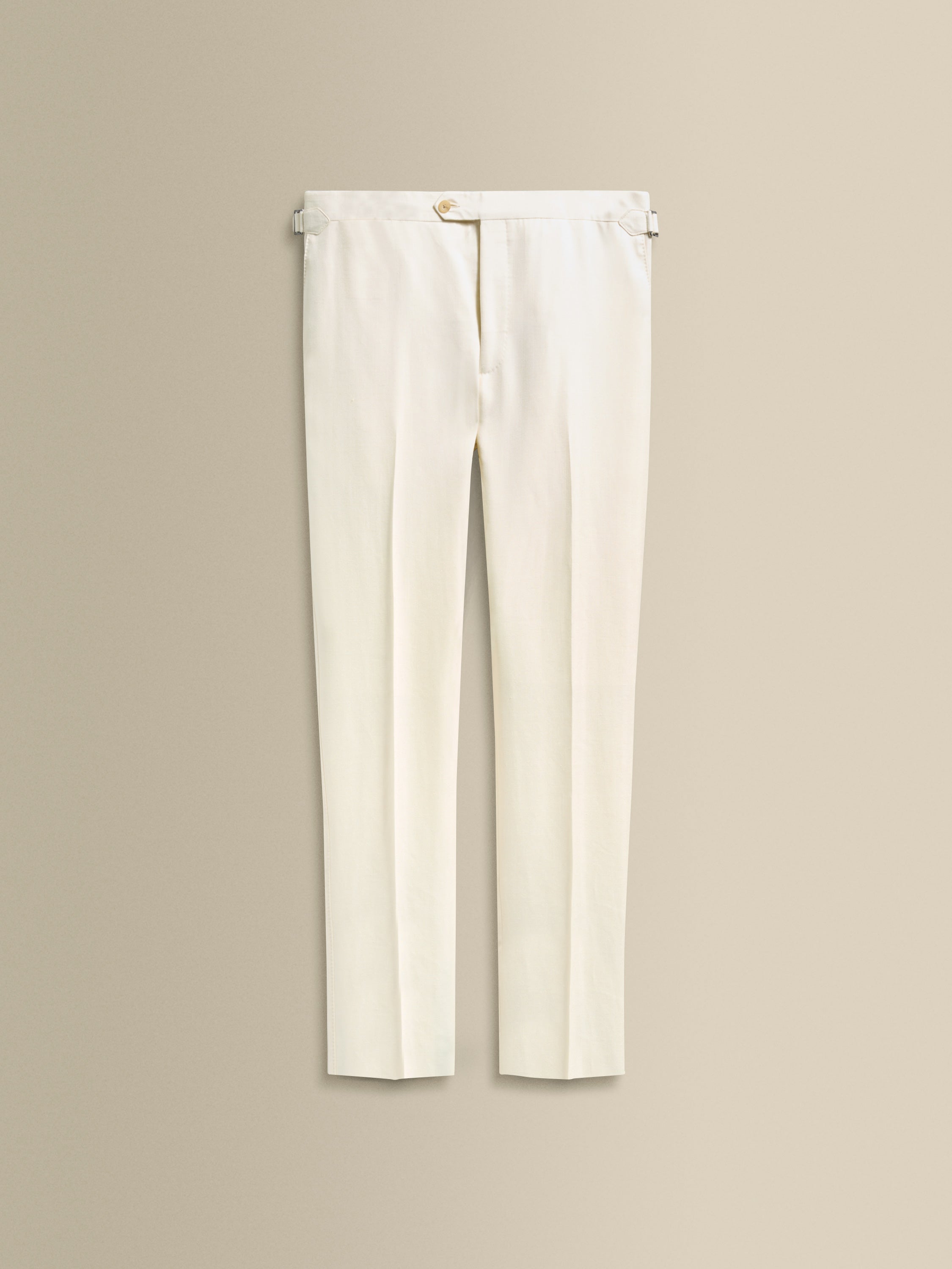 Wool Silk Single Breasted Suit Off White Trouser Product Image