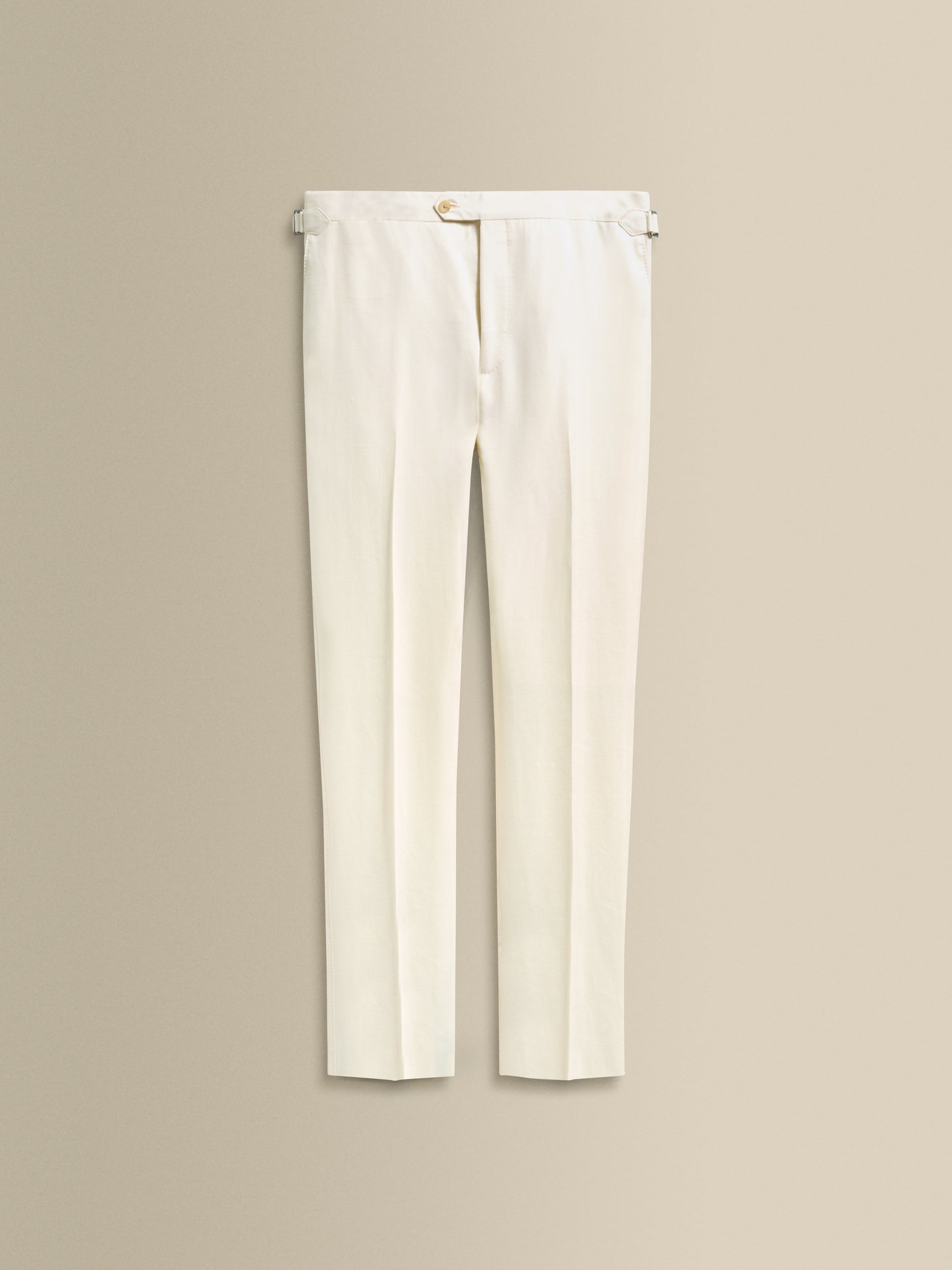 Wool Silk Single Breasted Suit Off White Trouser Product Image