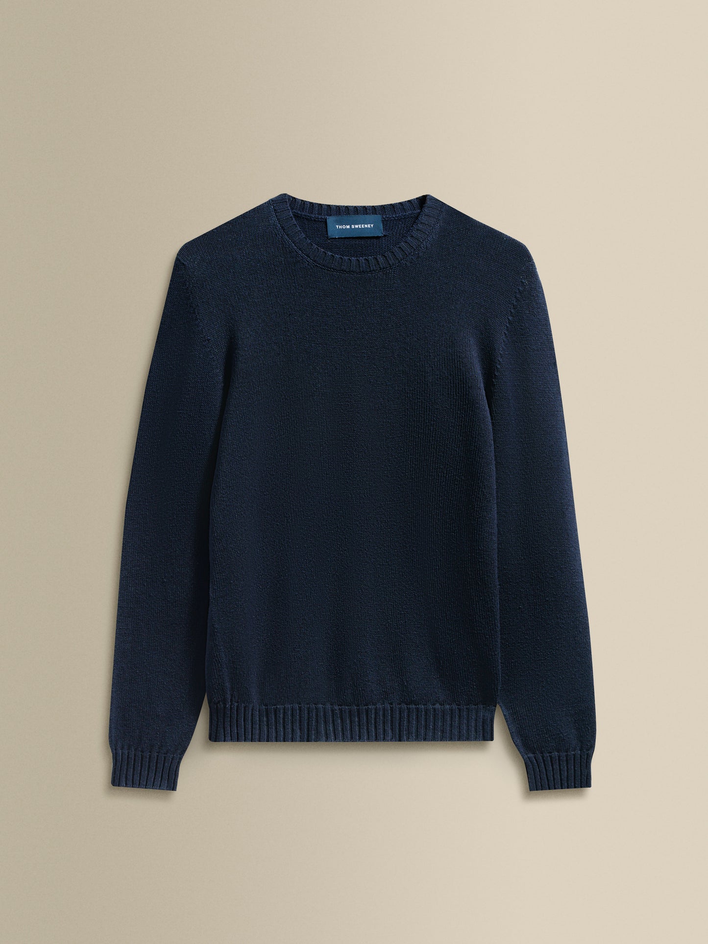 Bourette Silk Crew Neck Sweater Navy Product Image