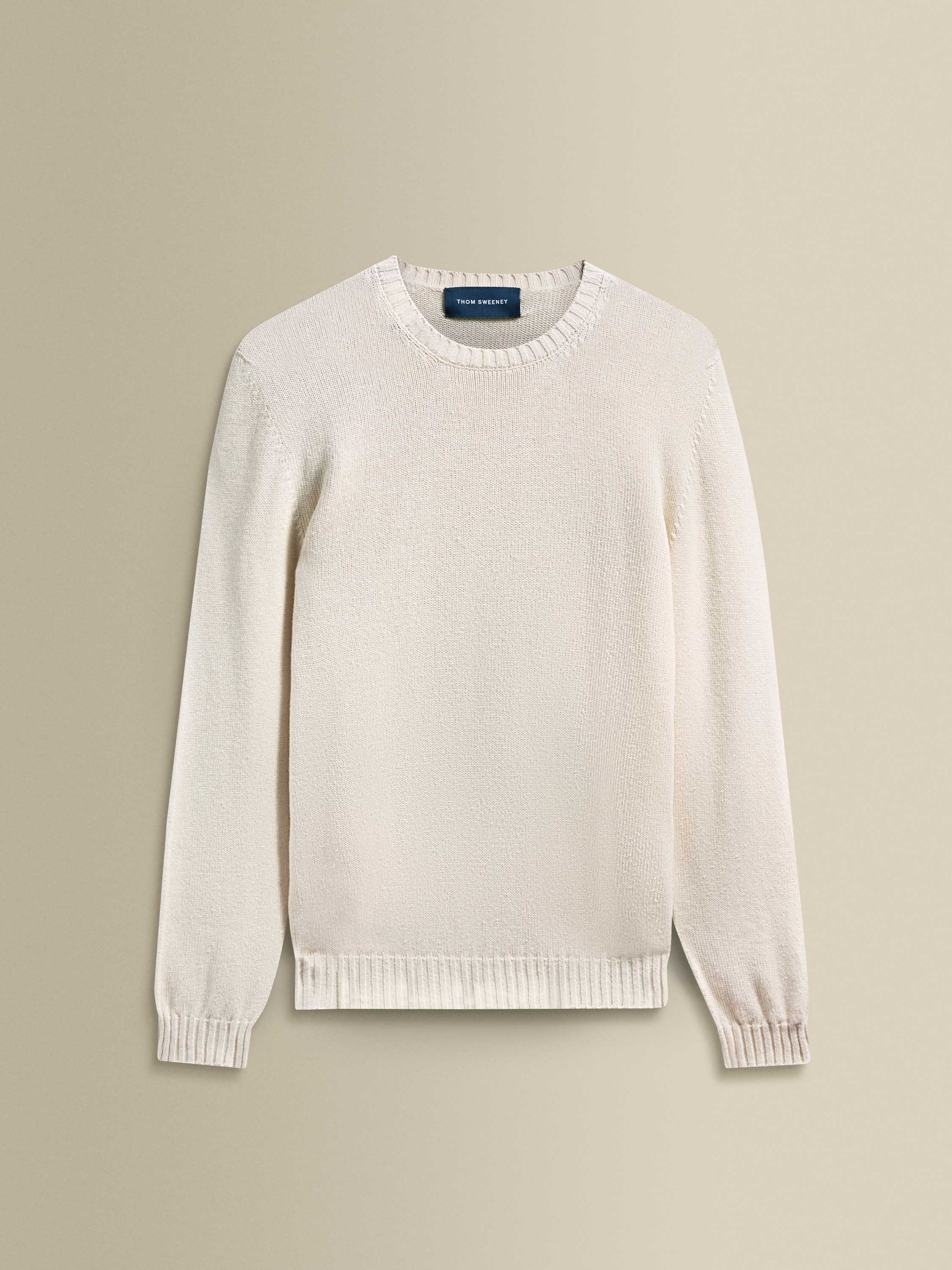 Bourette Silk Crew Neck Sweater Off White Product Image