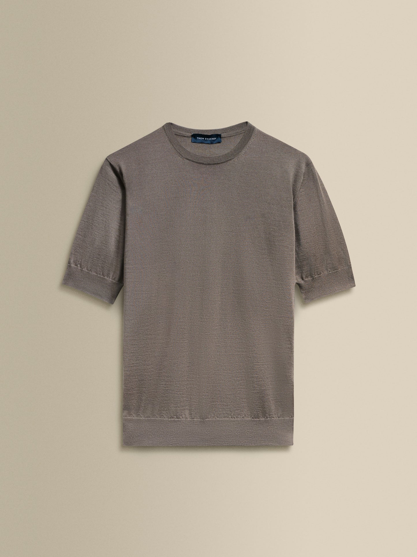 Cashmere Silk Ribbed T-Shirt Brown Product Image