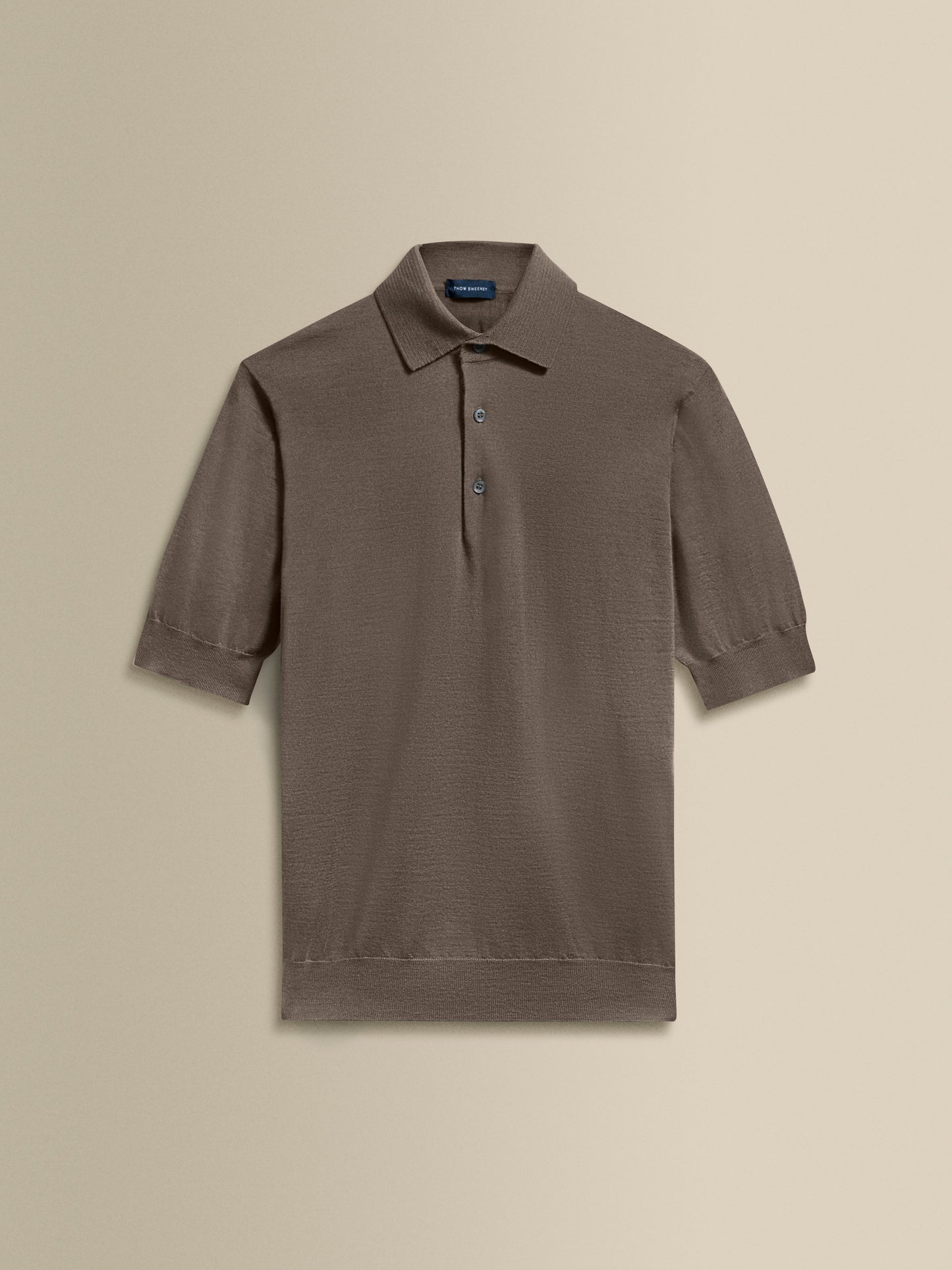 Cashmere Silk Polo Shirt Brown Product Image