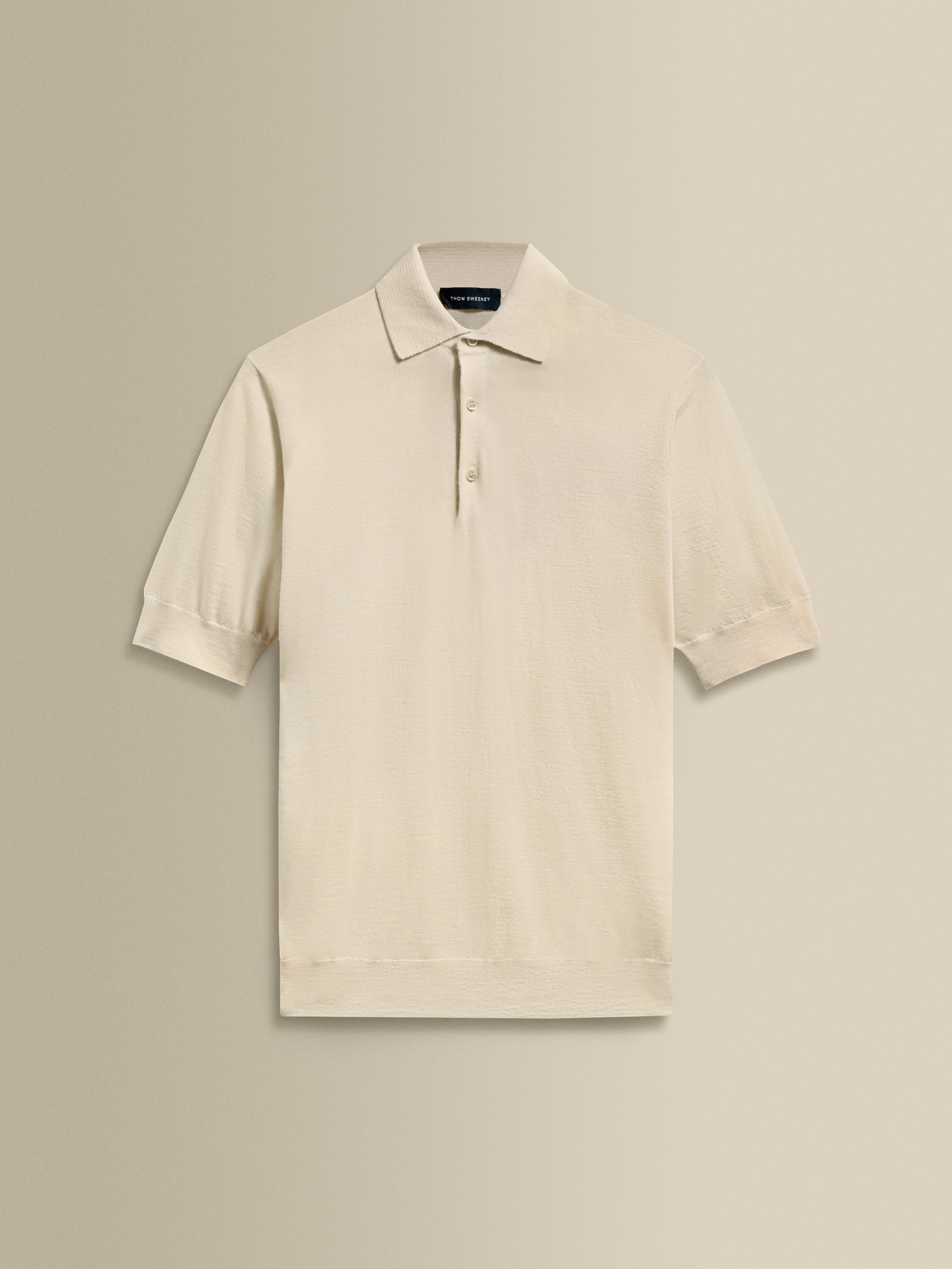 Cashmere Silk Polo Shirt Oat Product Image