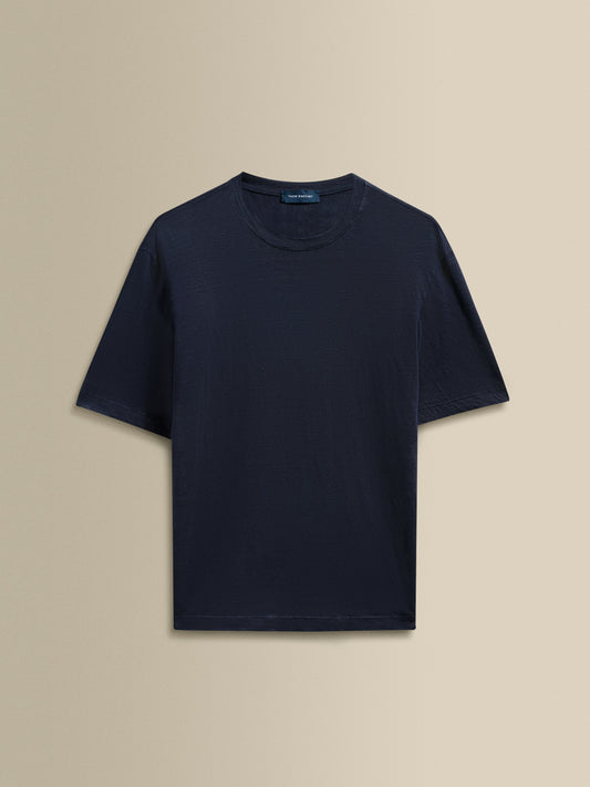 Linen Jersey T-Shirt Navy Product Image