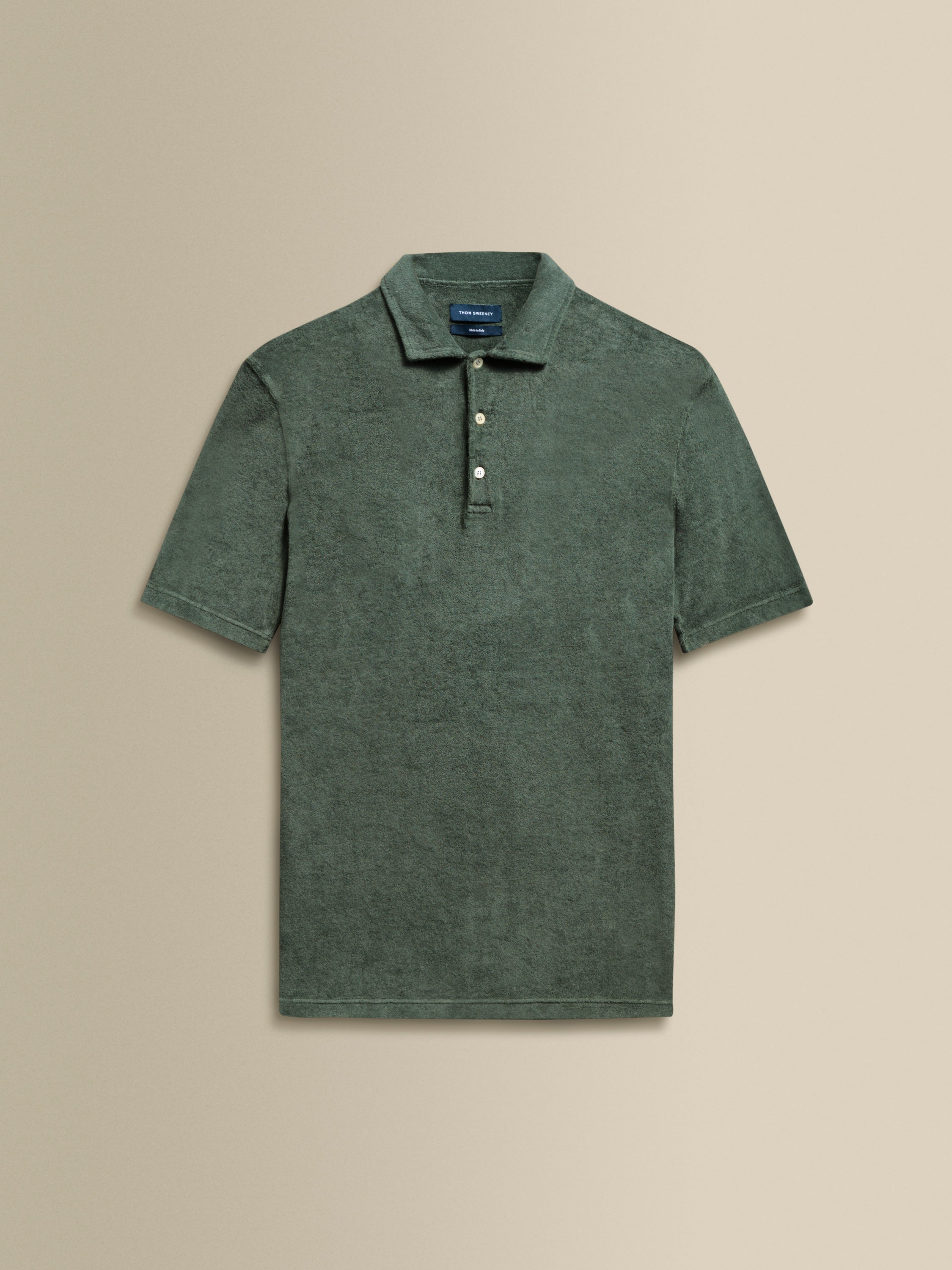 Terry Cotton Polo Shirt Sage Product Image