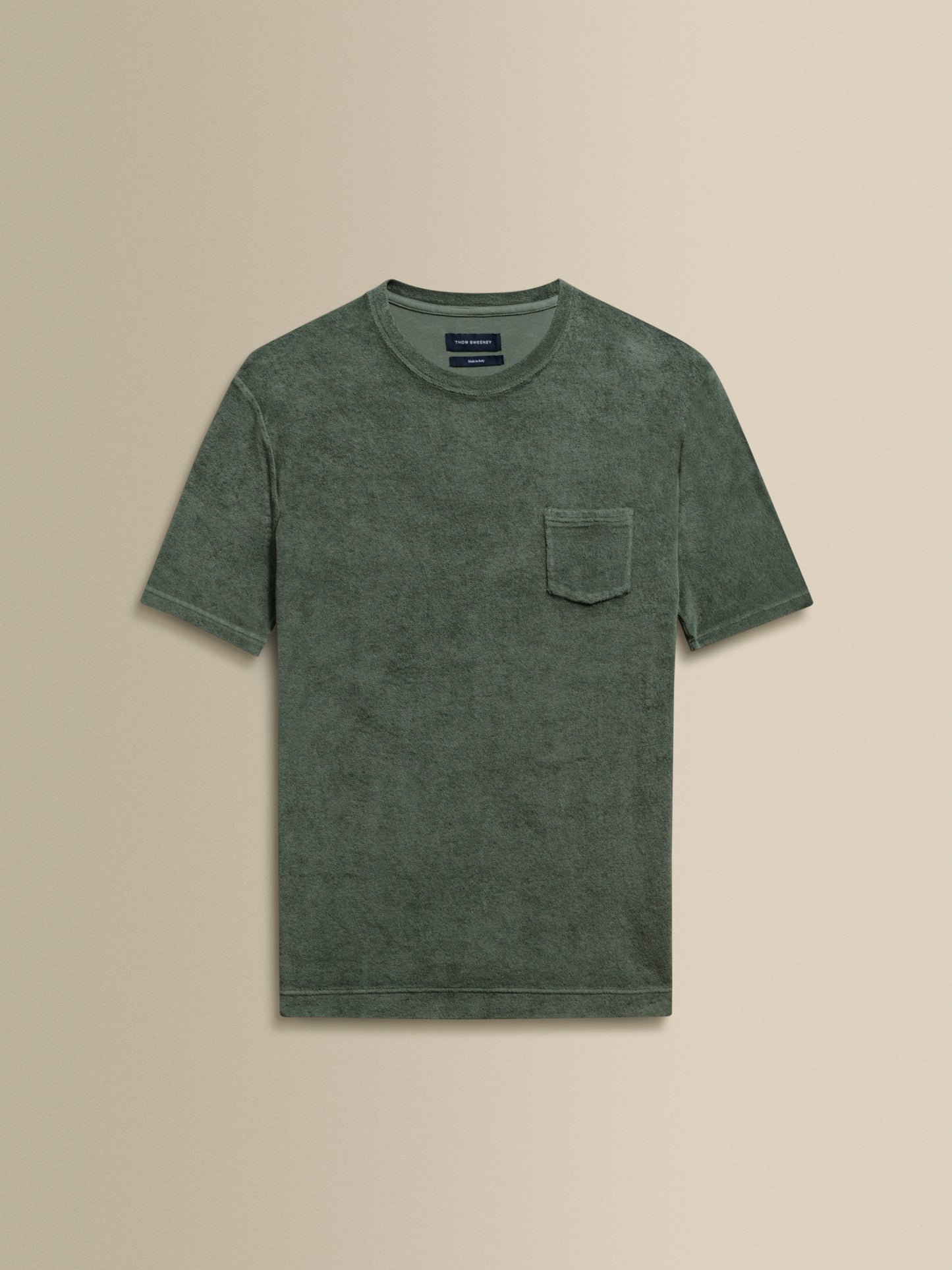 Terry Cotton Pocket T-Shirt Sage Product Image
