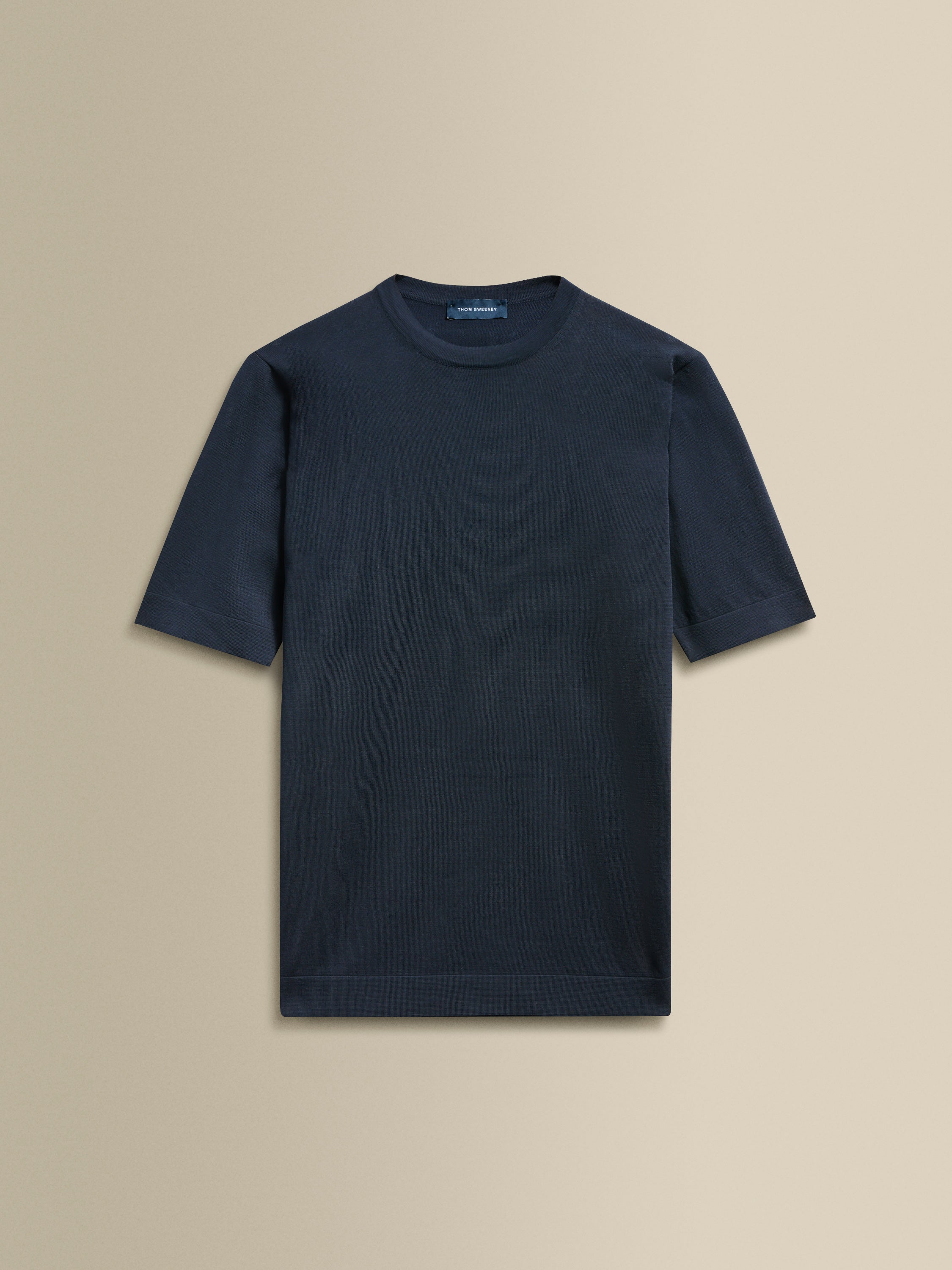 Crepe Cotton T-Shirt Navy Product Image