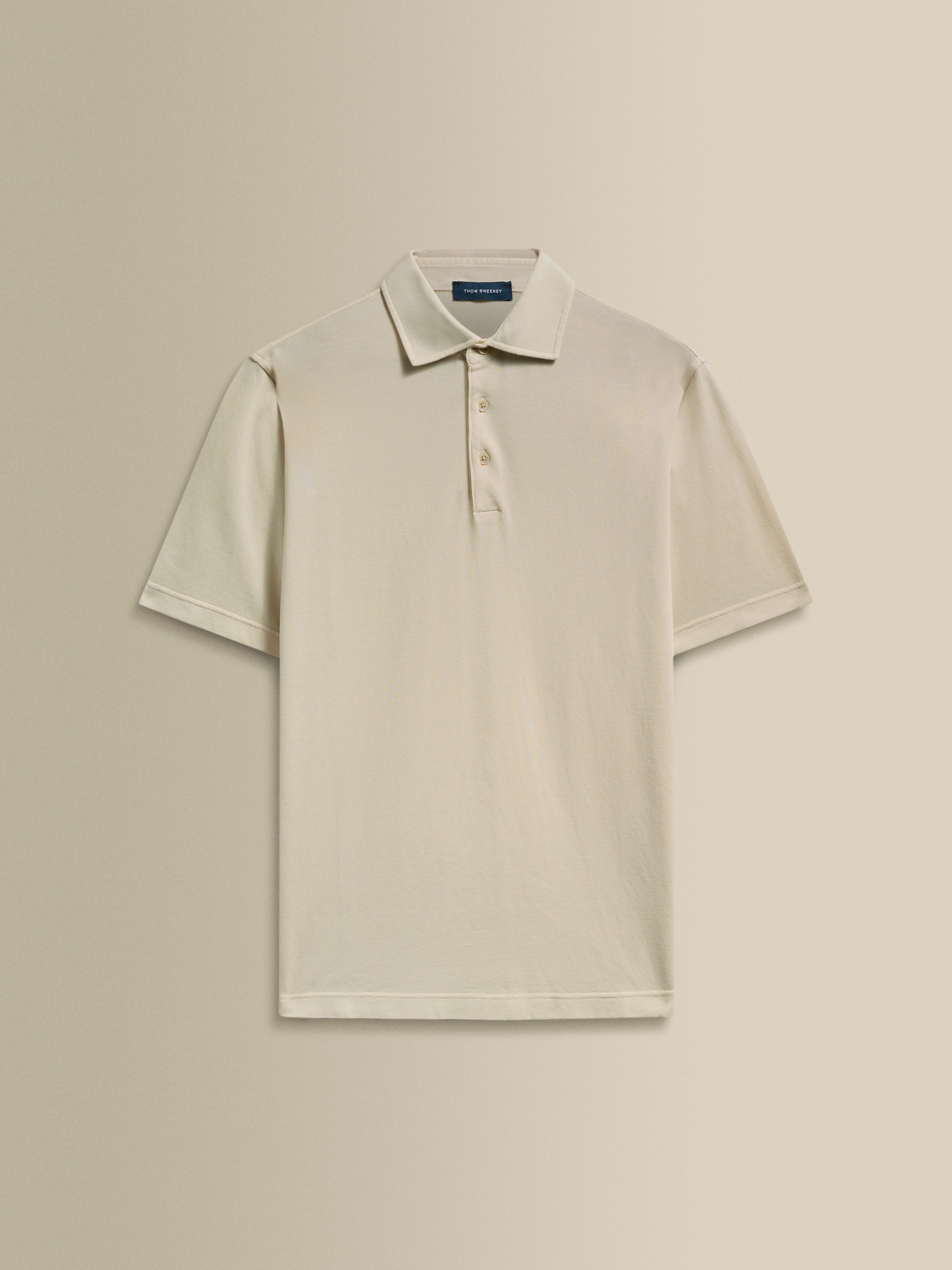 Cotton Pique Polo Shirt Taupe Product Image