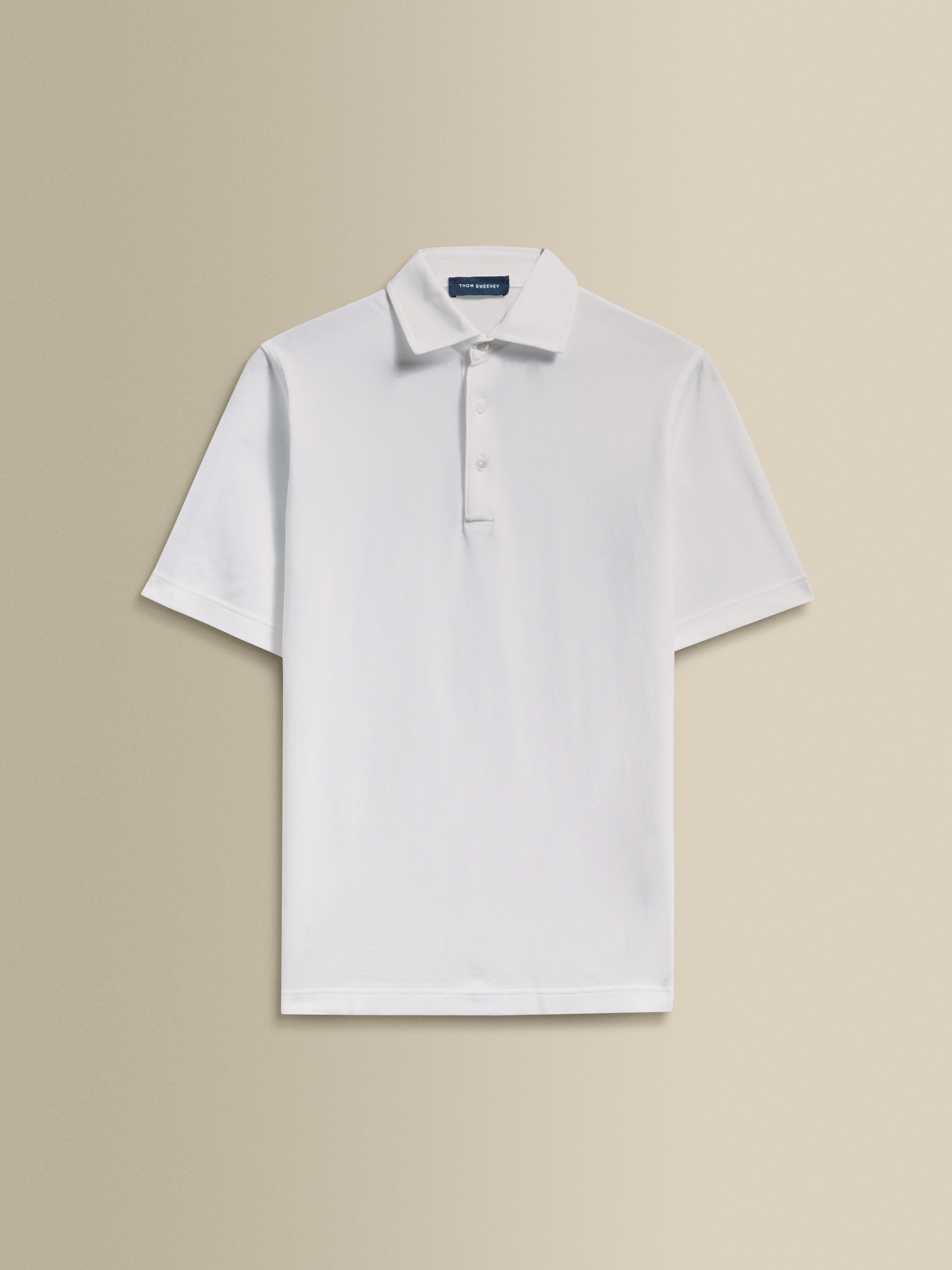 Cotton Pique Polo Shirt White Product Image