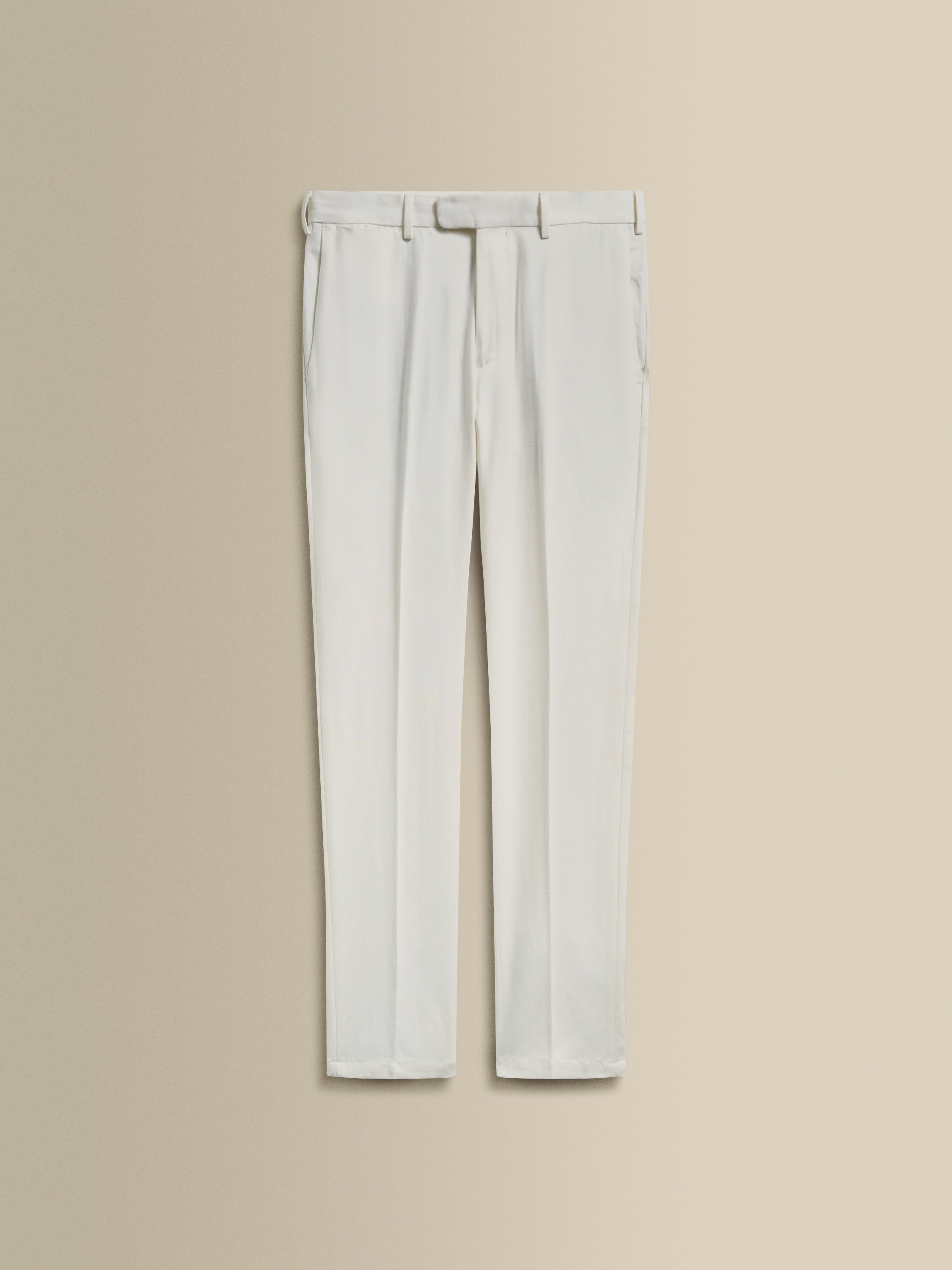 Cotton Easy Fit Flat Front Chinos White Product Image