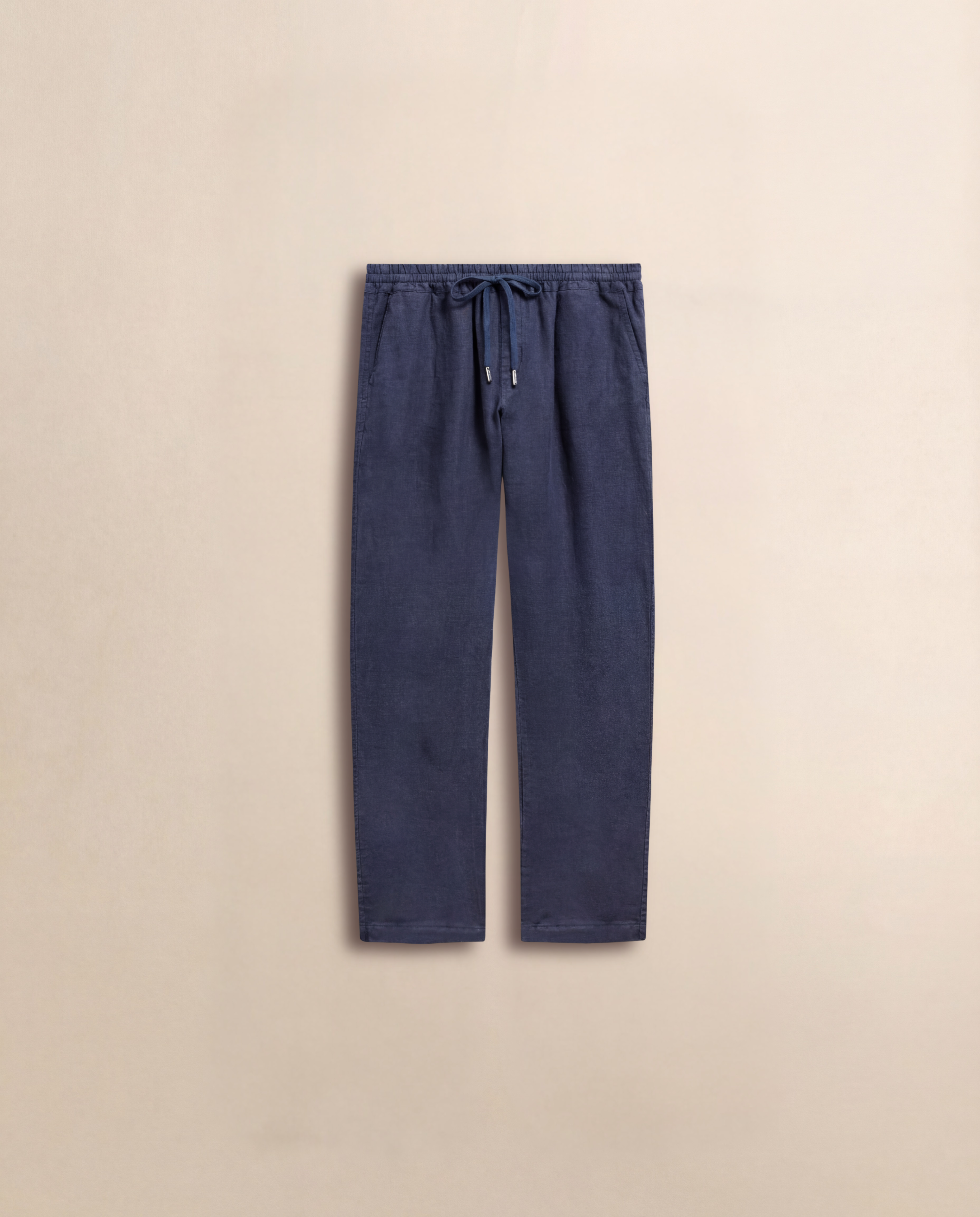 Navy linen drawstring trouser